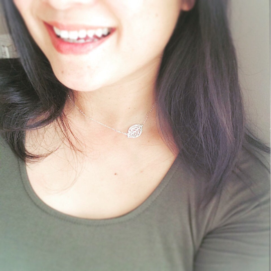 Sideways Leaf Necklace