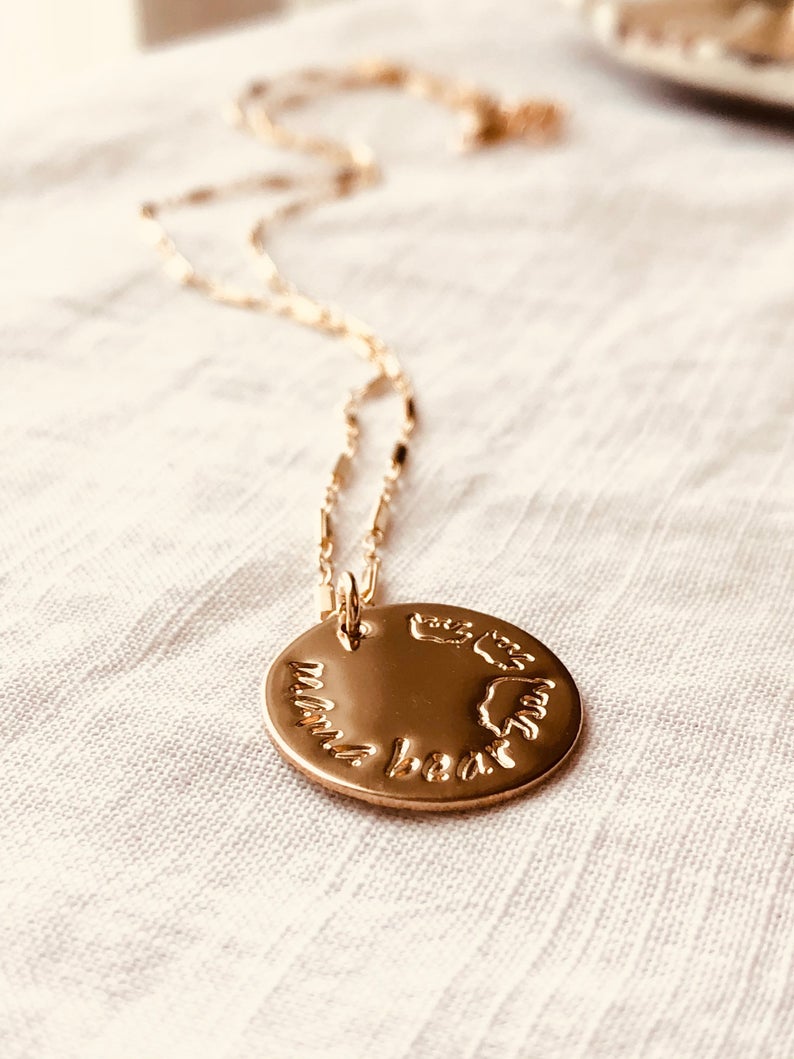 Mother's Day Gift, Mama Bear Disc Necklace, 3/4" Disc Necklace, Mama Bear Necklace With Cubs, Mama Baby Necklace , Gift For Her