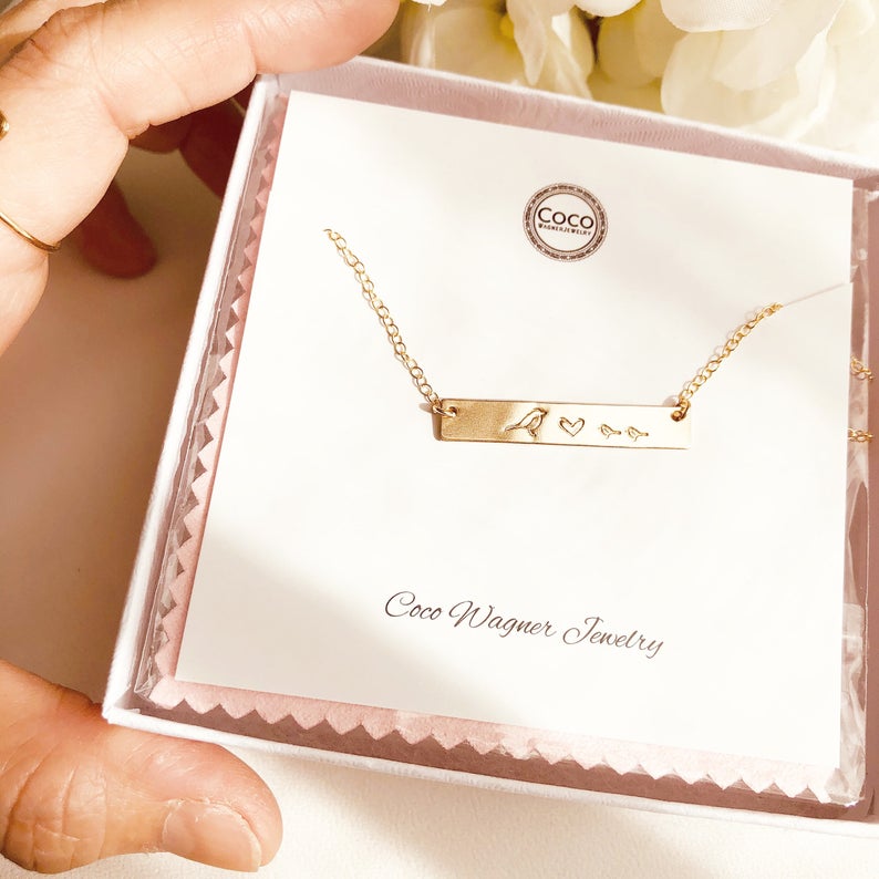 Mama Bird Necklace, Mama Bird and Baby Birds Necklace, Mama Bird Necklace, Mama Bird and Baby Birds Necklace, Bird family Necklace, Bird Necklace, Mother Bird, Family Birds Necklace, Delicate Jewelry, Mothers Gift, Coco Wagner Jewelry, Gift For Her, Gift Ideas, Birthday Gift, Mothers Gift, Christmas Gift Ideas, Mothers Day Gift Minimalist Jewelry, Everyday Jewelry, Simple and Dainty