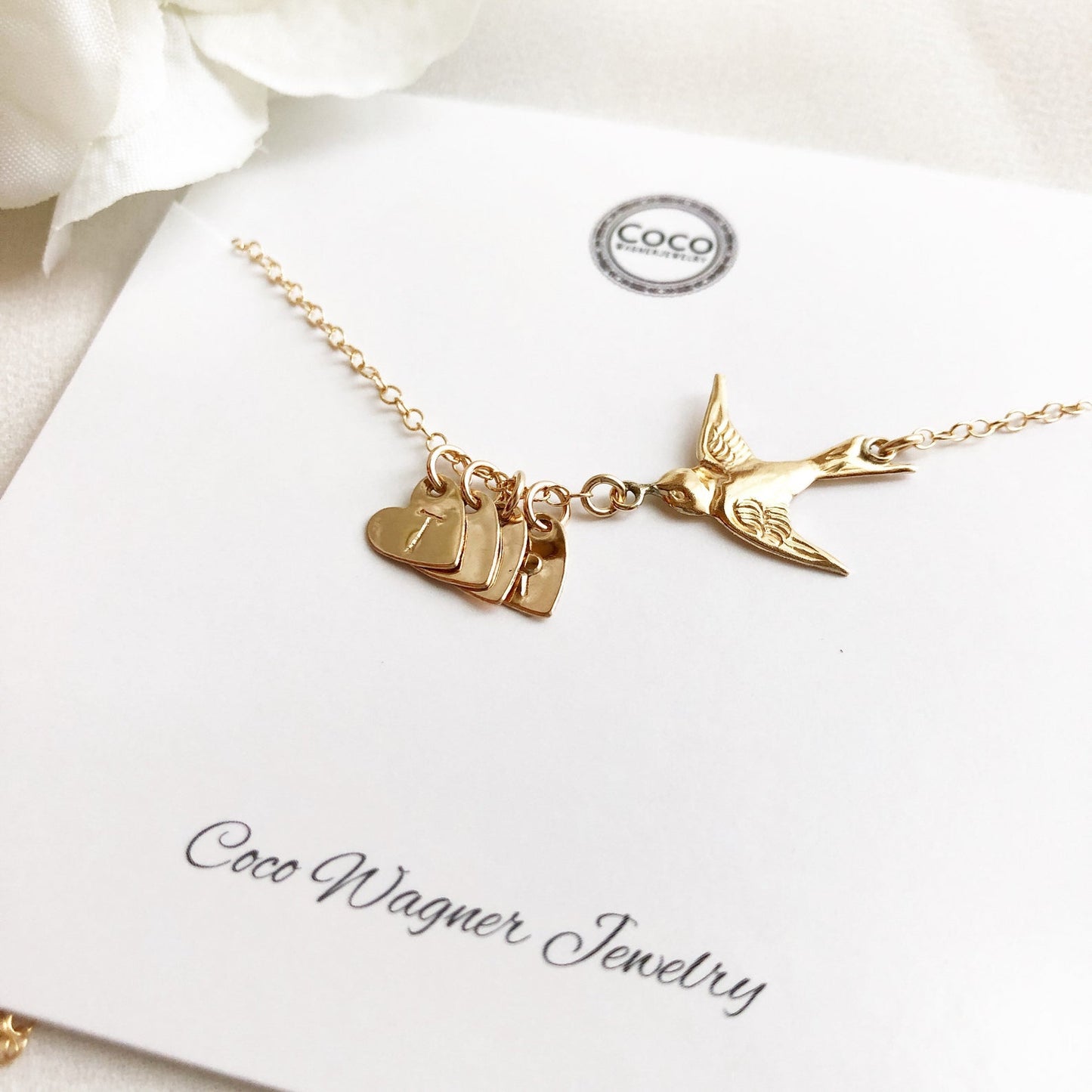 Bird Initial Necklace, Mama Bird Necklace, Monogram and Name, Simple and Dainty, personalized jewelry, dainty jewelry, custom jewelry, Christmas gifts, thanksgiving present, holidays, birthday present , Mother Day gifts, gifts for Mother