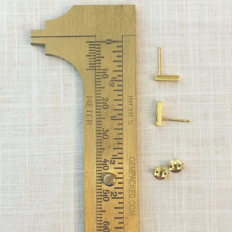 Mini-Bar Gold Stud Earrings, Bar Stud Earrings, Minimalist Earrings, Simple Gold Earrings, Staple Earrings, Line Bar Earrings, Gift For Her