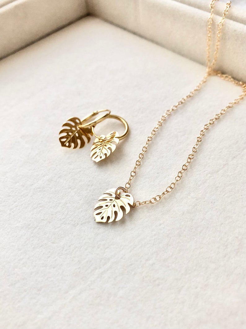 Monstera Leaf Necklace