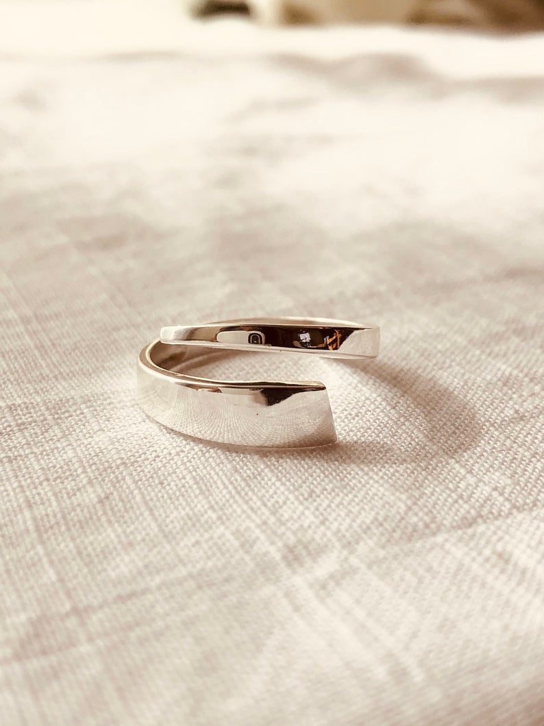 Sterling Silver Open Ring, Adjustable Ring, Minimalist Ring, Geometric Ring, Modern Ring, Everyday Ring, Statement Ring, Simple Silver Ring