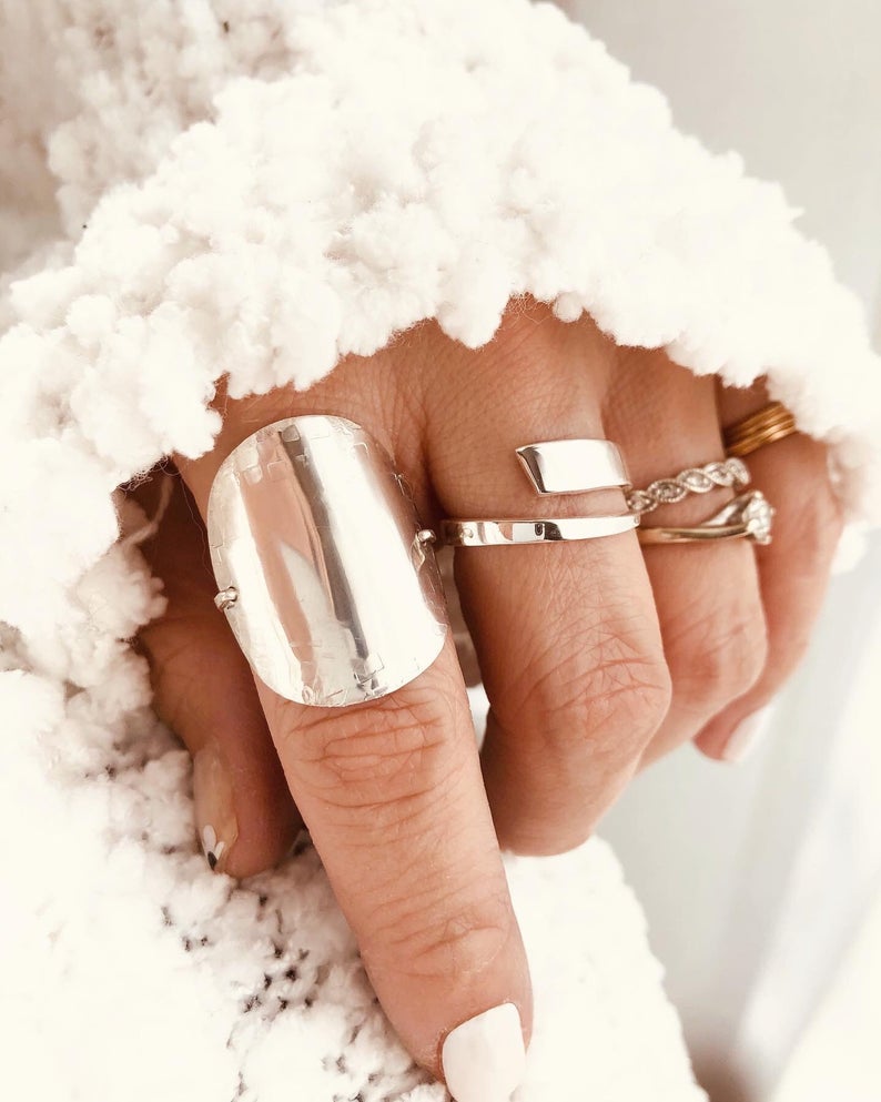 Sterling Silver Open Ring, Adjustable Ring, Minimalist Ring, Geometric Ring, Modern Ring, Everyday Ring, Statement Ring, Simple Silver Ring
