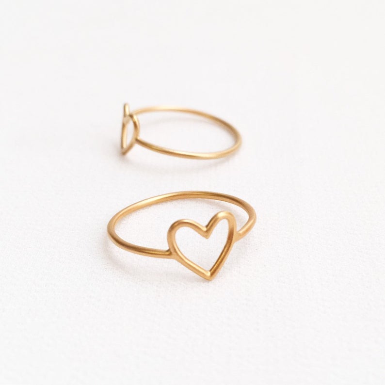 Open Heart Ring, Heart Ring, Open Heart Ring, Stacking Ring, Thin Dainty Heart Ring, Minimalist Jewelry, Gift For Her, Gift Ideas, Stacking ring, Dainty Ring, Valentines Gift, Valentines Gift ideas,