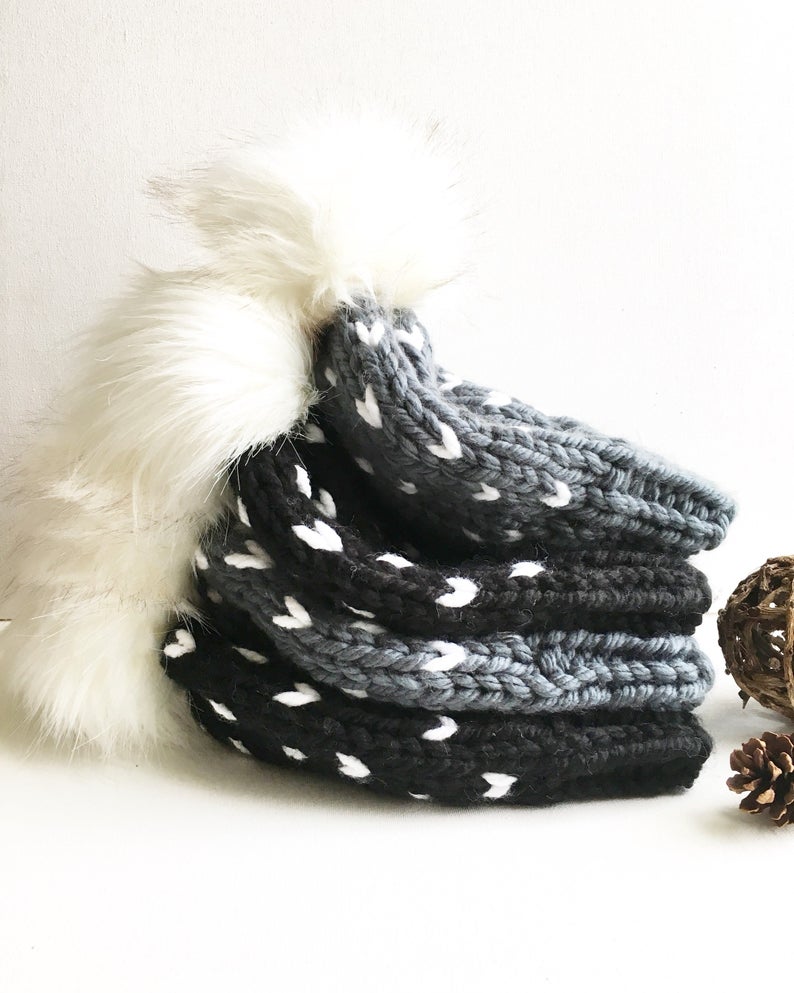 Valentines Gift, Valentines Gift ideas, Hearts Pom Pom Hat, Holiday gift guide, Holiday gift Ideas, Gift For Her, Birthday Gift, Graduation Gift, Mothers Gift, Anniversary Gift, Bridesmaid Gift, Teacher Gifts, Gift For Her, Valentines Gift, Valentines Gift ideas, Best Friends Jewelry, Friendship Jewelry, Wife Gift Ideas