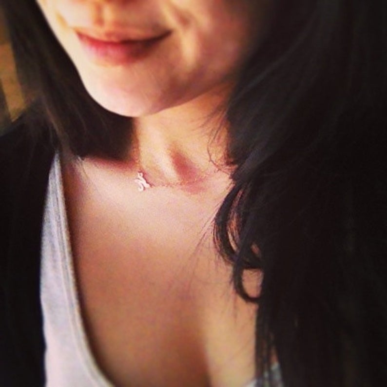 Rose Gold Filled Script Letter Necklace