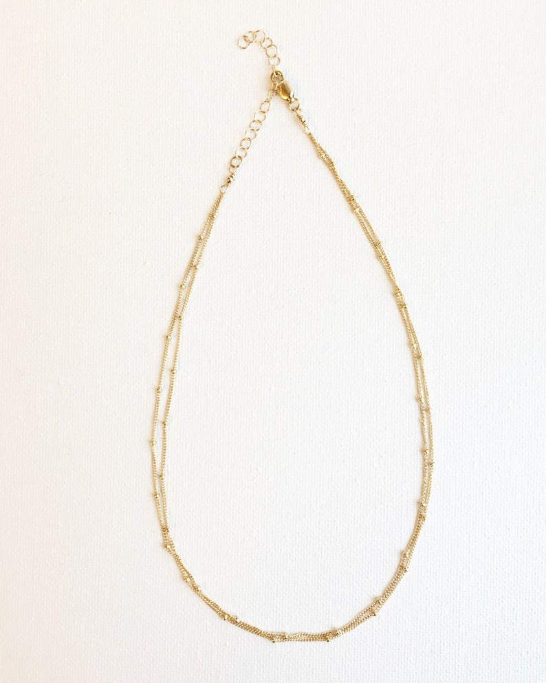 Layered Satellite Choker, Multi Strand Necklace, Double Layer Necklace, Double Chain Choker, Two-Strand Necklace, Double Strands Necklace, Simple and Dainty Jewelry, Mothers Day Gift, Layered Satellite necklace, Multi Strand Necklace, Double Layer Necklace, Double Chain necklace , Two-Strand Necklace, Double Strands Necklace, simple and dainty jewelry, Mothers Day Gift, Christmas present, thanksgiving gifts, birthday gift ideas, everyday jewelry, layers jewelry, holidays gift, gift ideas, gift for her