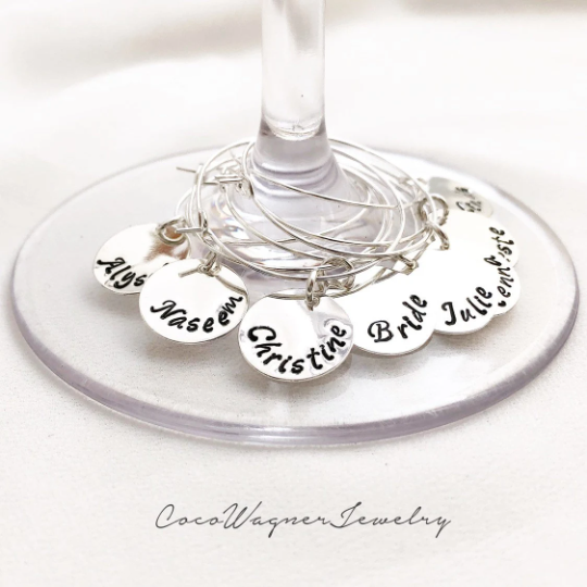 Custom wine charm, Wedding wine charms, Silver wine charms, Wine glass charms, Wedding charm, Personalize wine charm, Silver charm, Personalized Wine Charms, Wine Wedding Favors, Wedding Guest Gift, Wedding Gifts, Christmas party, Thanksgiving dinner