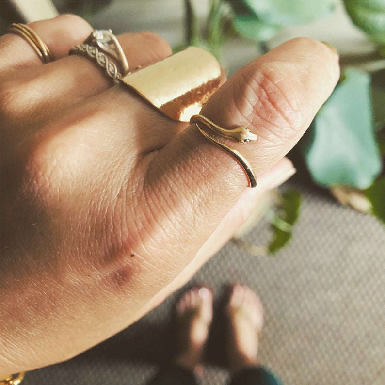 Snake Ring, Gold Snake Ring, Silver Snake Ring, Adjustable Ring, Dainty Ring, Stacking Ring, Snake Jewelry, Snake Lover Gift, Gift For Her