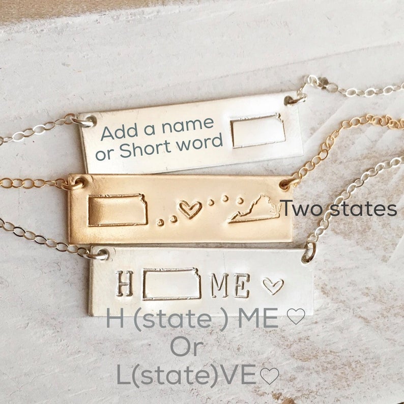 State Bar Necklace, Personalized Jewelry, Personalized Gifts,