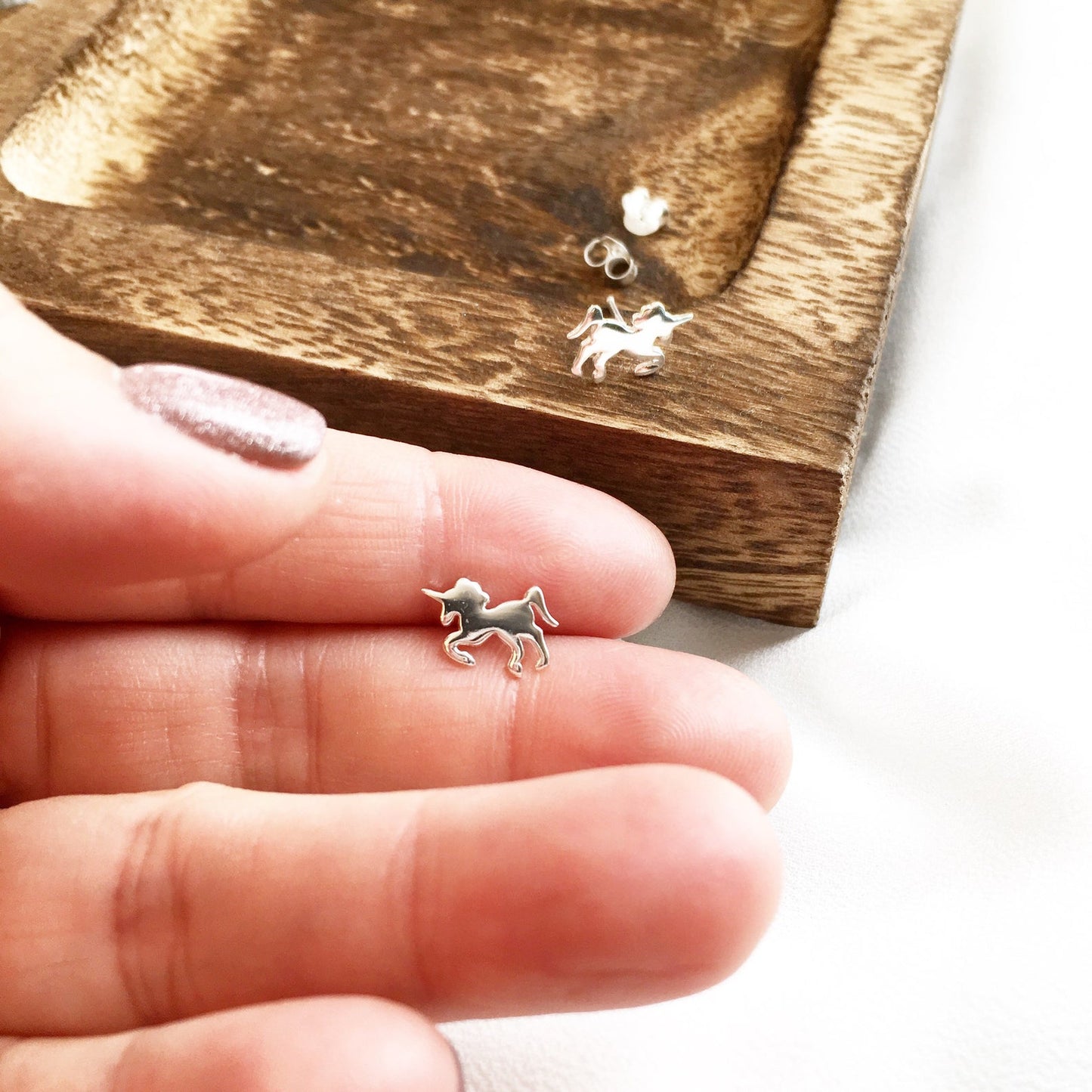 Unicorn Stud Earrings, Sterling Silver, Unicorn Jewelry, Unicorn Jewelry, Silver Unicorn Studs, Unicorn Stud Earrings, Magical Jewellery