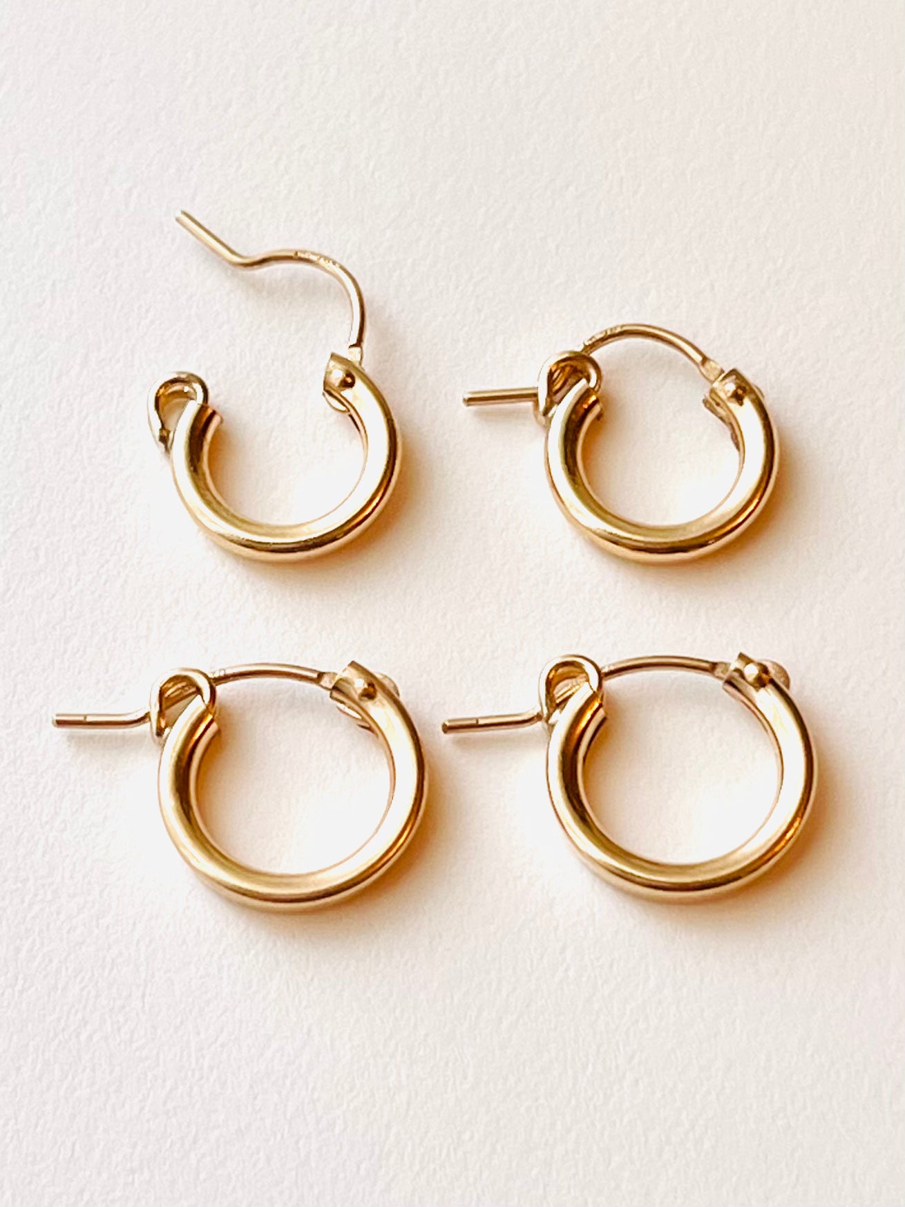 14K gold Filled Huggies, Set, Thick Hoop Earrings, Tube Hoops, Hoop Earrings, Minimalist, Ready To Ship, Mix And Match , live in hoop earrings, Everyday hoop earrings, 14k gold filled jewelry, Birthday Gift, Graduation Gift, Bridesmaid Gift, Gift For Her, Mothers Day Gift Valentines Gift Ideas, Mothers Gift