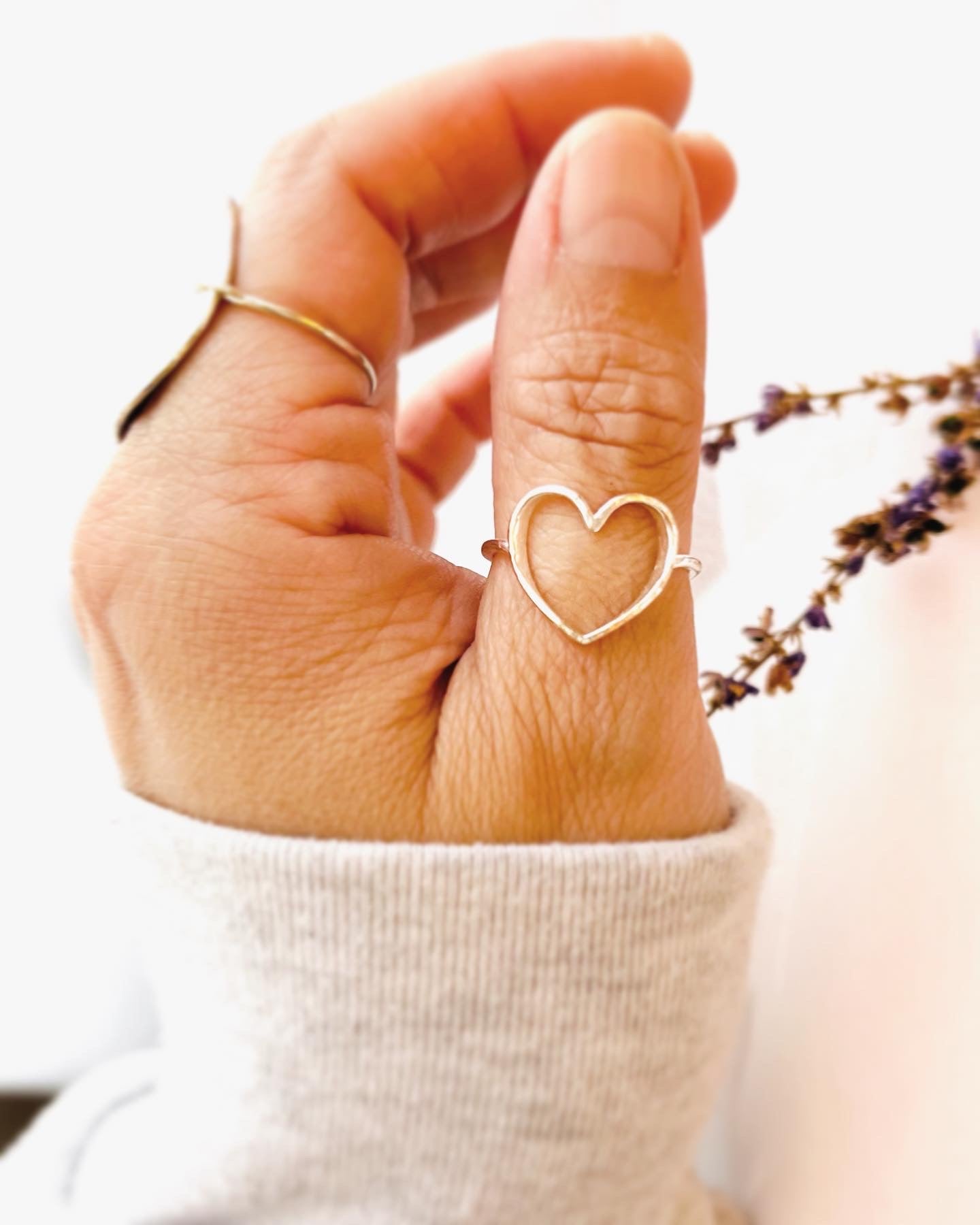 Open Heart Ring, Heart Ring, Silver Heart Ring, valentines gift, birthday gift, heart shaped ring, gift for her, Mother’s Day gifts, sterling silver ring, gift for girlfriend, everyday jewelry