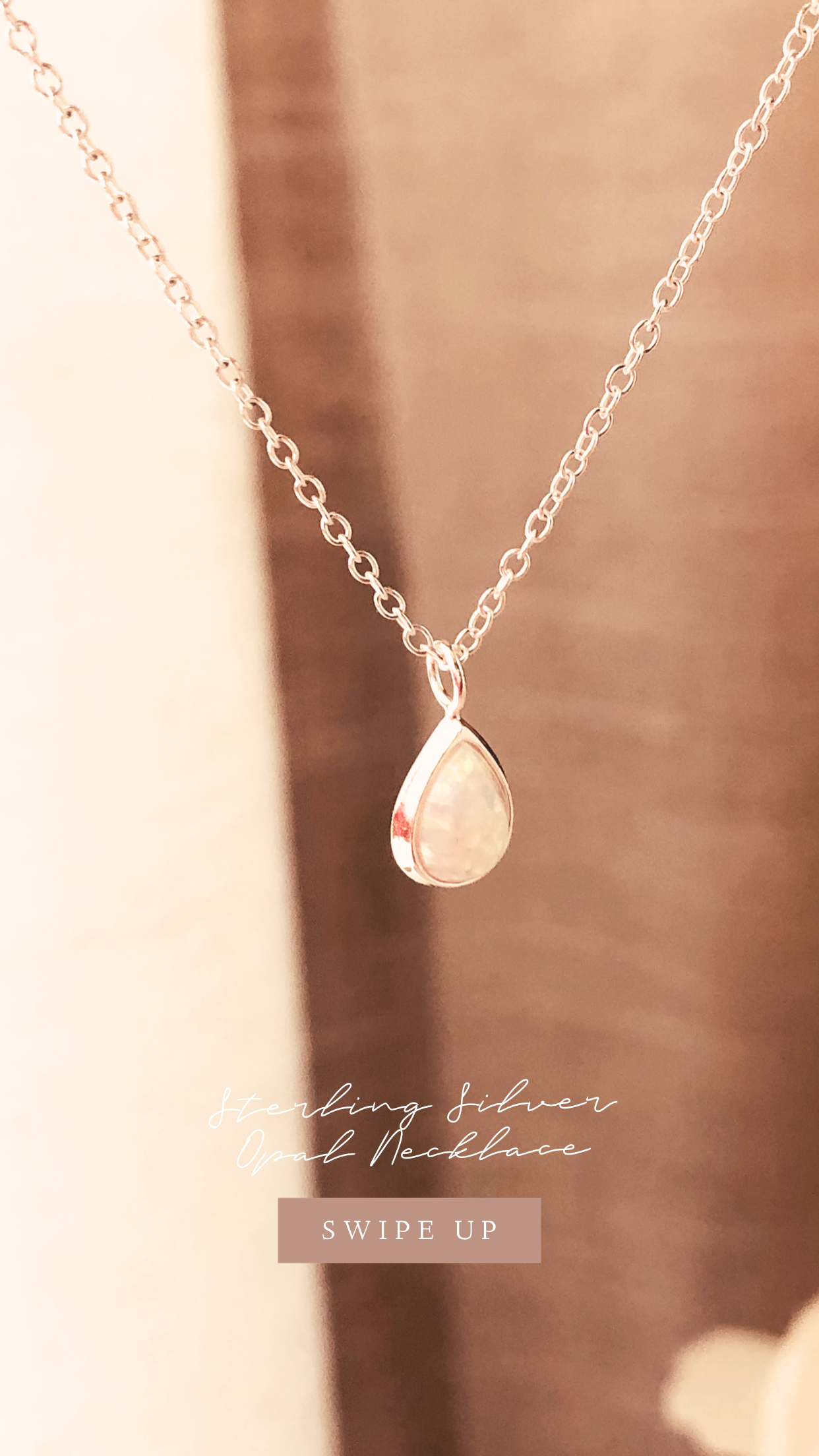 Teardrop Opal Necklace, White Opal Necklace, October Birthstone, Mini Opal Drop Necklace, Birthday Gift, Opal Jewelry, Mother’s Day Gifts
