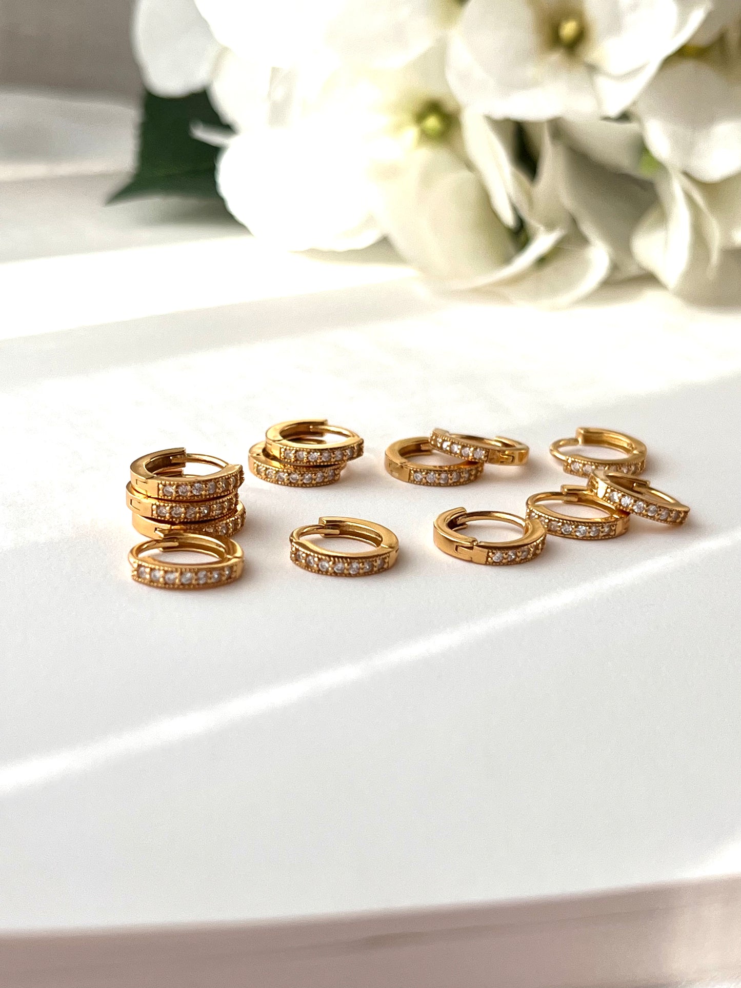 April Huggie Hoop Earrings