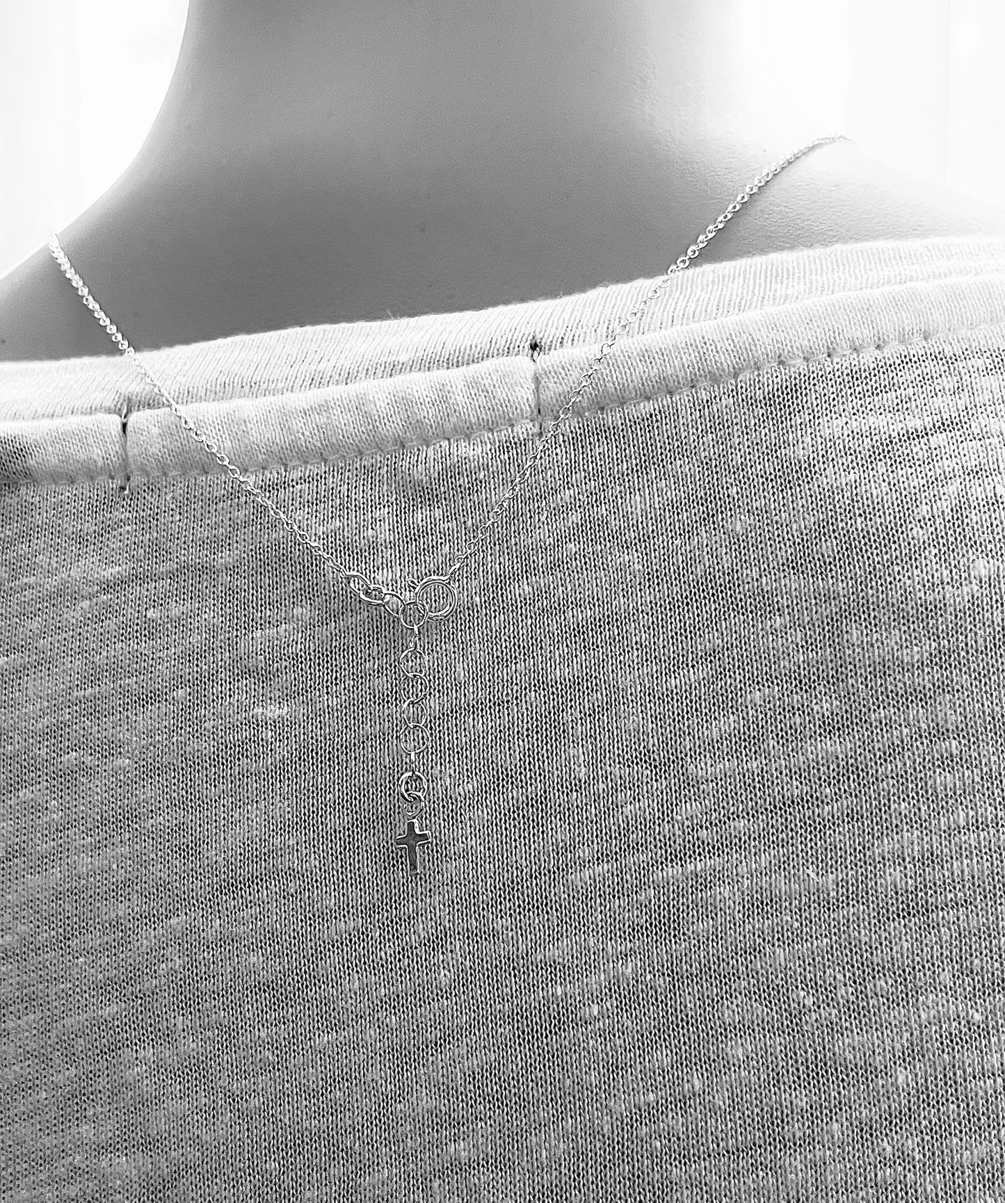 Sterling Silver Sideways Cross Necklace