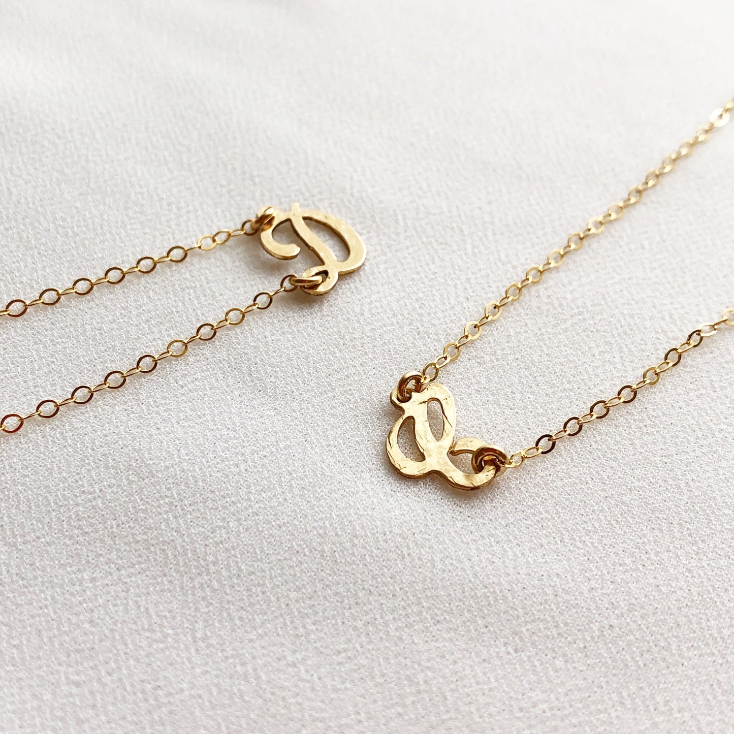 Gold Script Letter Necklace
