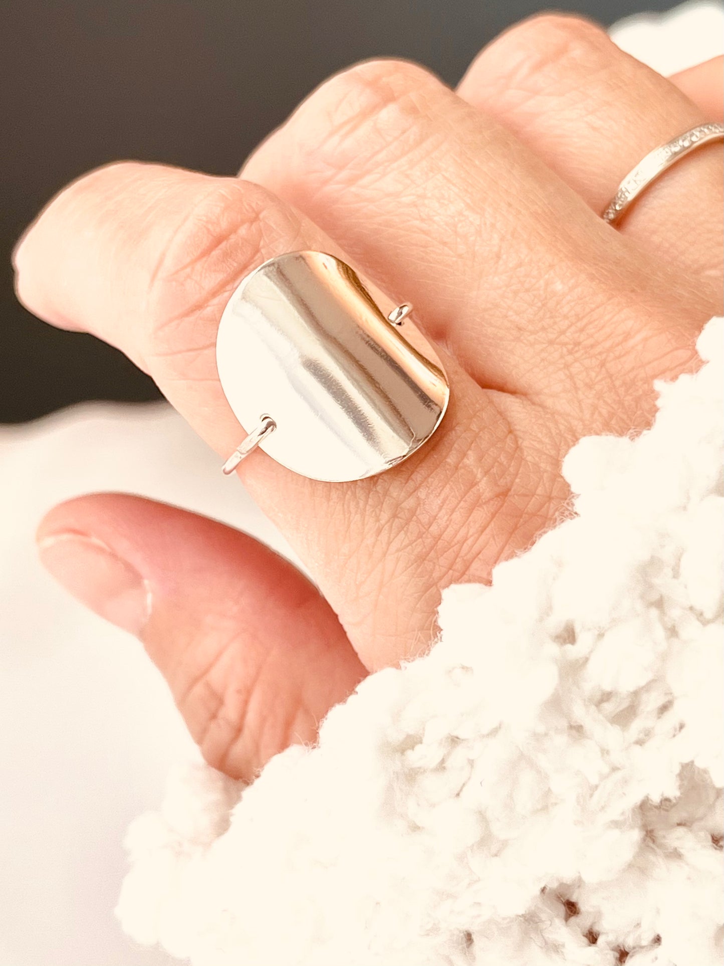 Textured Disc Ring, Large Disc Ring, Stacking Ring, Textured Disc Ring, Statement Ring, Disc Ring, Gold Ring, Everyday Wear