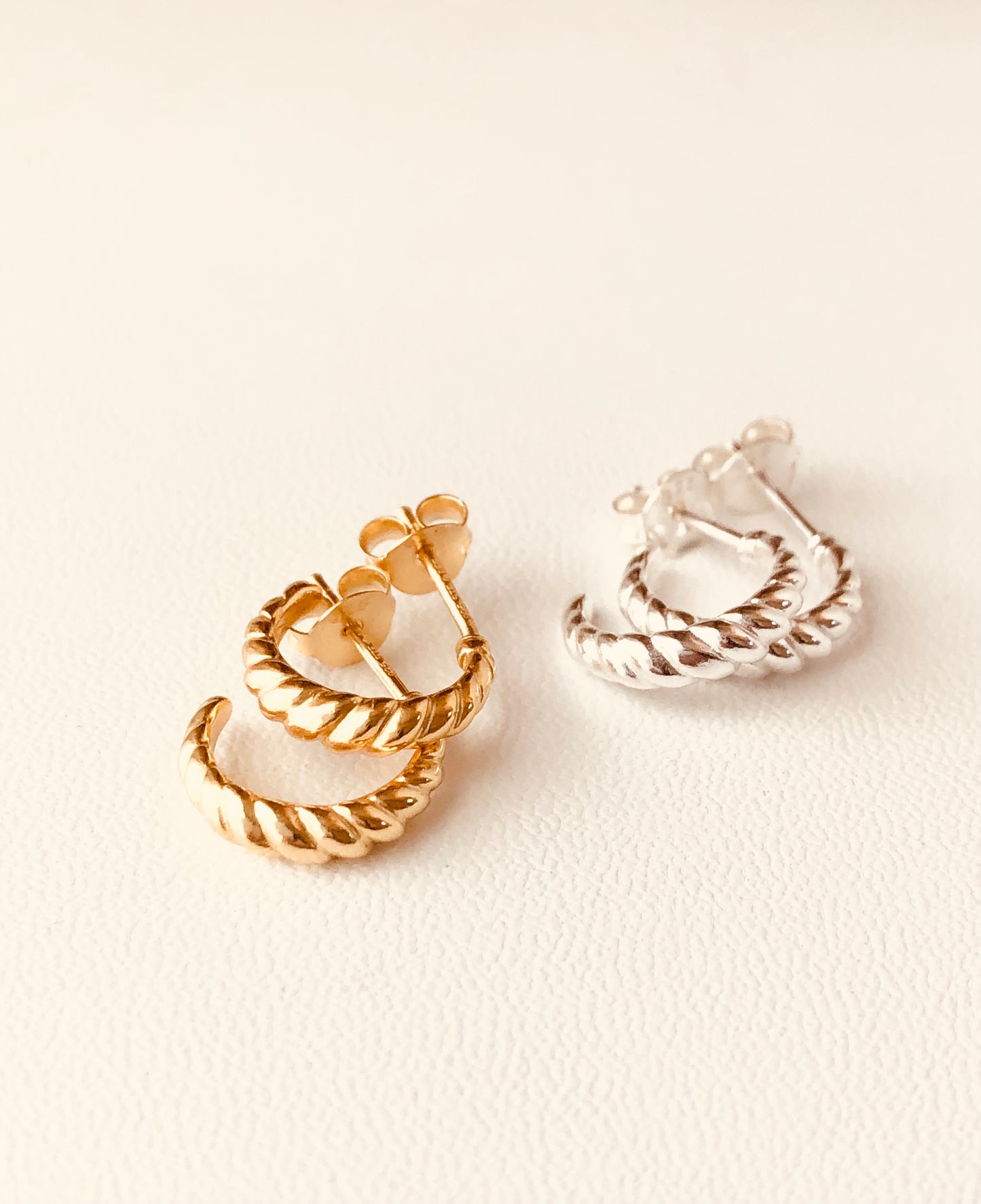 Twist Hoop Earrings, Half Hoop Earrings, Open Hoop Earrings, Half Hoop Studs, Simple Hoop Earrings, Gift For Her, Christmas Gift Ideas