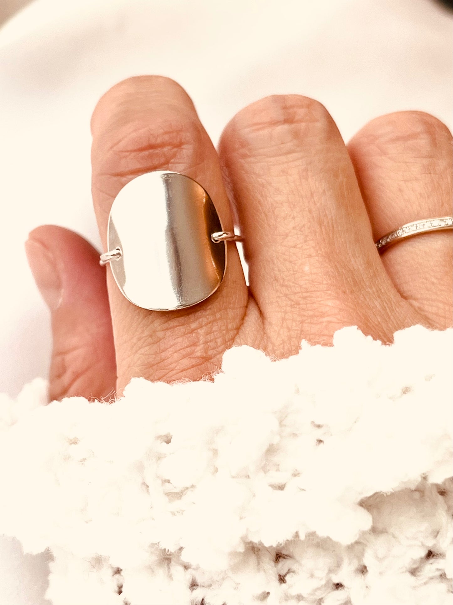 Textured Disc Ring, Large Disc Ring, Stacking Ring, Textured Disc Ring, Statement Ring, Disc Ring, Gold Ring, Everyday Wear