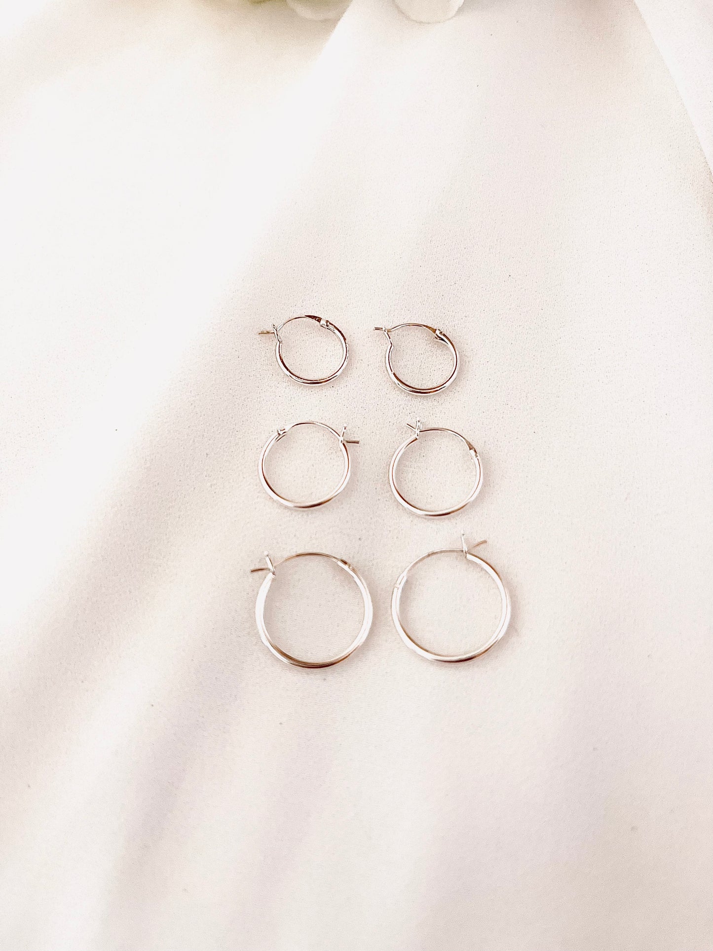 Hoop Earrings Set, Set Of 3, French Lock Hoop Earrings Set, Gift Set, Classic Hoops Set, Simple Hoop Earrings Set, Gift For Her, Minimalist Jewelry, Everyday Jewelry, Simple and Dainty