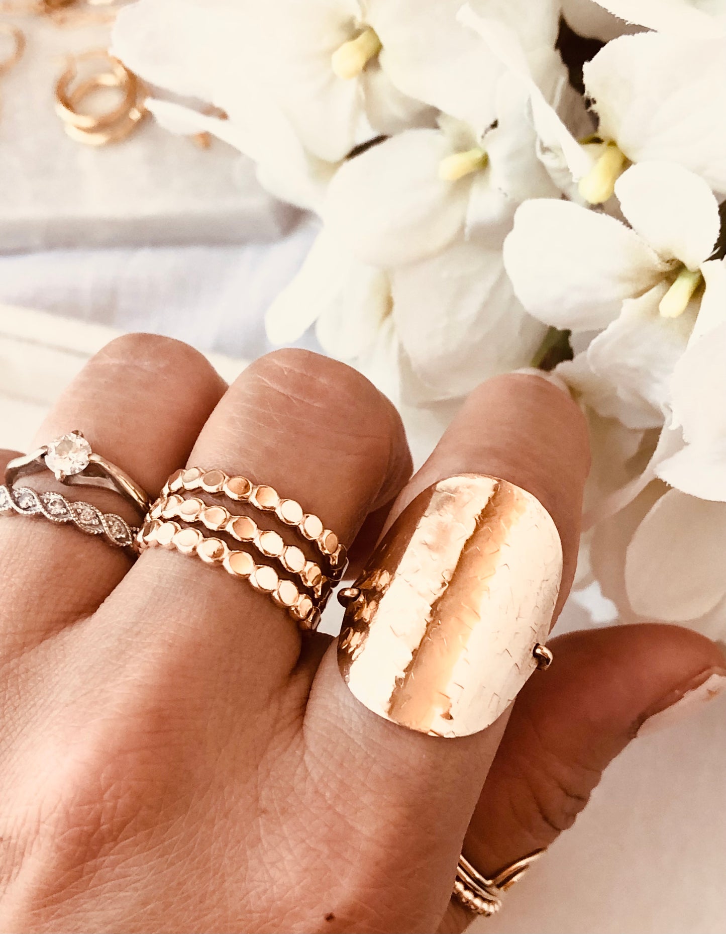 Gold Hammered Beaded Ring, Gold Dot Stacking Ring, Gold Dot Ring, Hammered Beaded Band, Dainty Ring, Stacking Ring, Gift For Her, Gift Ideas, Office Outfit, Delicate Jewelry, Mothers Gift, Coco Wagner Jewelry, Gift For Her, Gift Ideas, Birthday Gift, Mothers Gift, Christmas Gift Ideas, Mothers Day Gift Minimalist Jewelry, Everyday Jewelry, Simple and Dainty