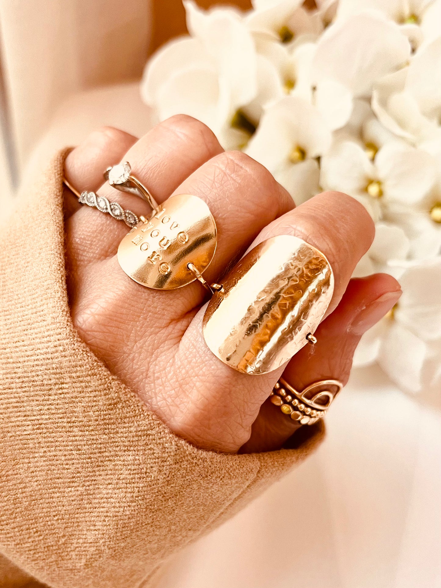 Large Disc Ring - Hammered