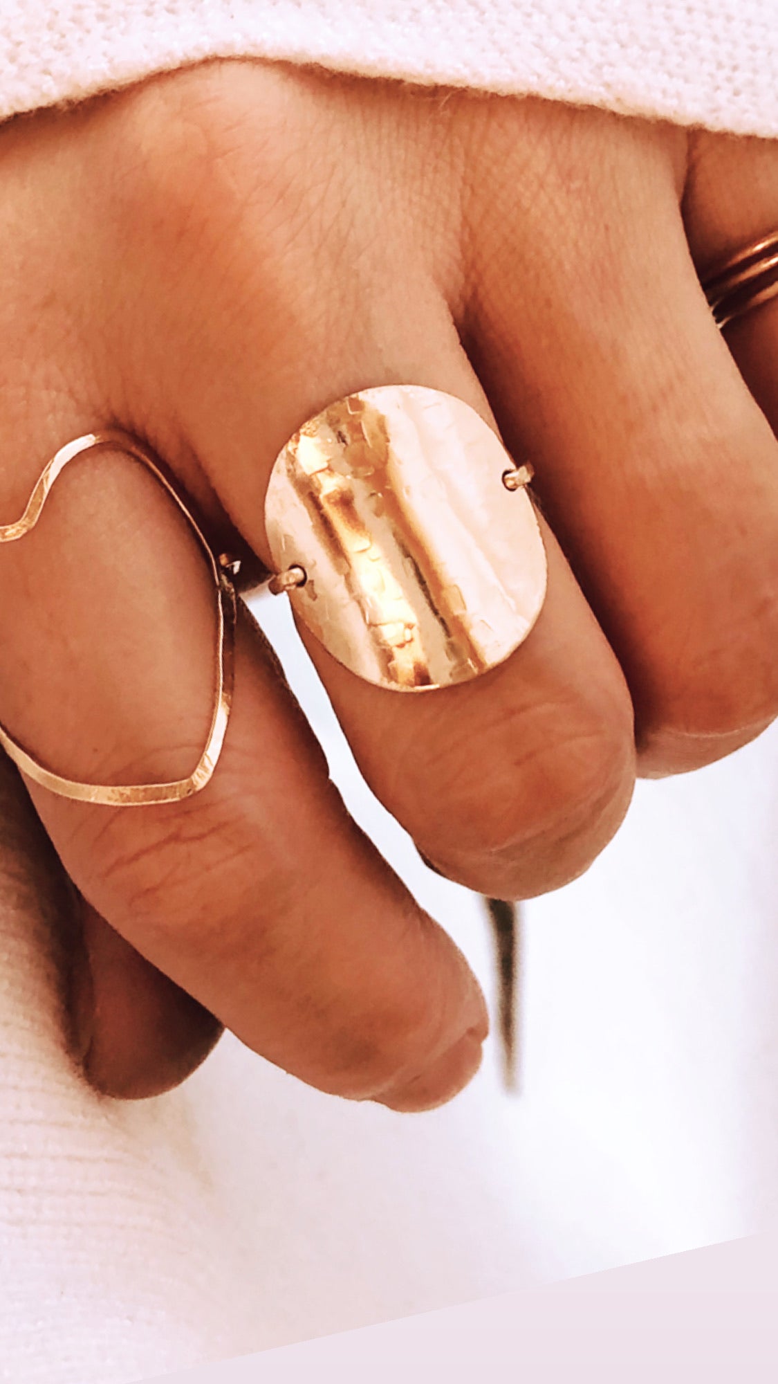Textured Disc Ring, Large Disc Ring, Stacking Ring, Textured Disc Ring, Statement Ring, Disc Ring, Gold Ring, Everyday Wear