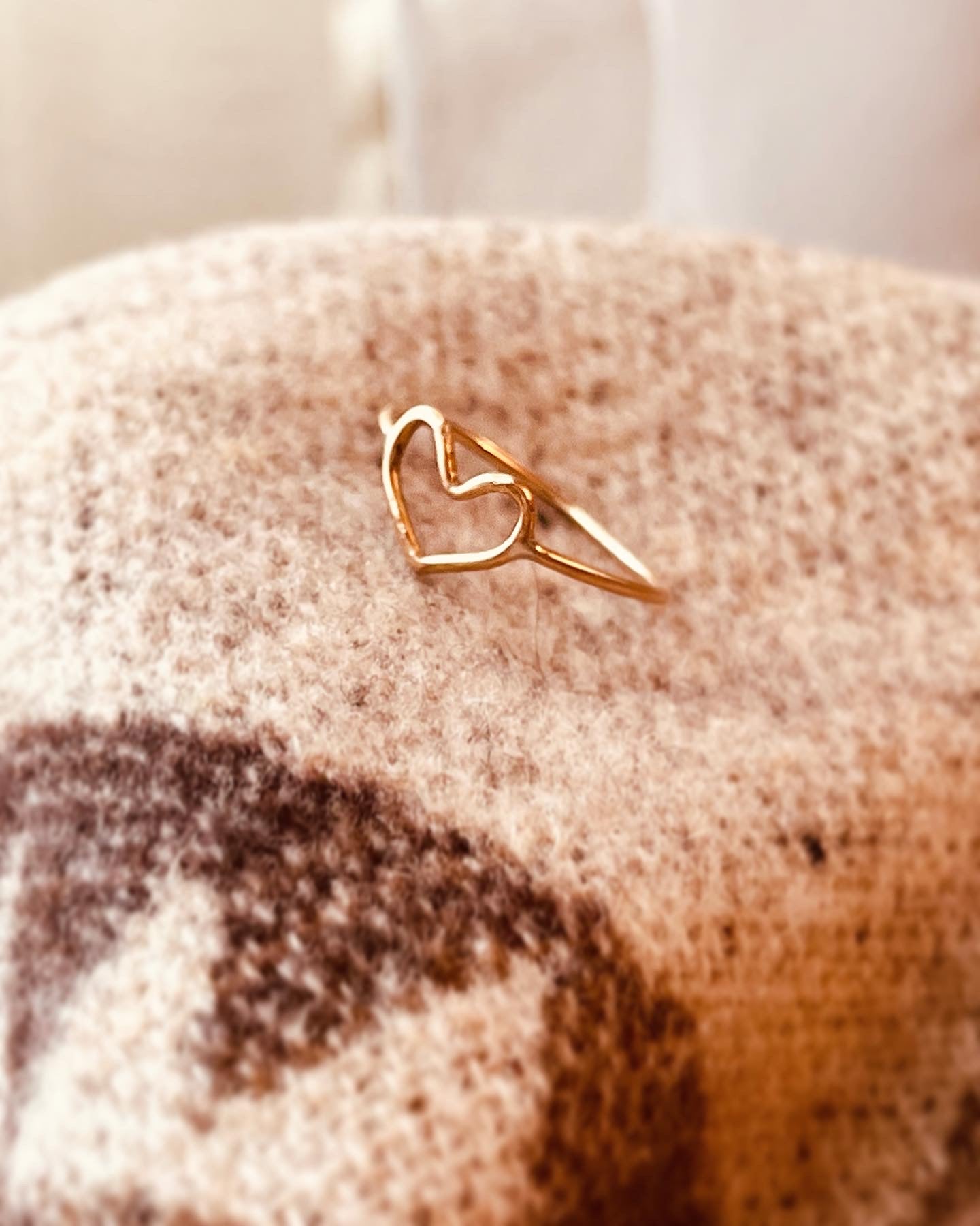 Open Heart Ring, 14K Gold Filled Ring, Heart Stacking Ring, Heart Ring, Everyday Jewelry, Valentine's Day Gifts For Her, Statement Rings, Stacking Rings, Stackable Rings, Dainty Rings, Delicate Rings,