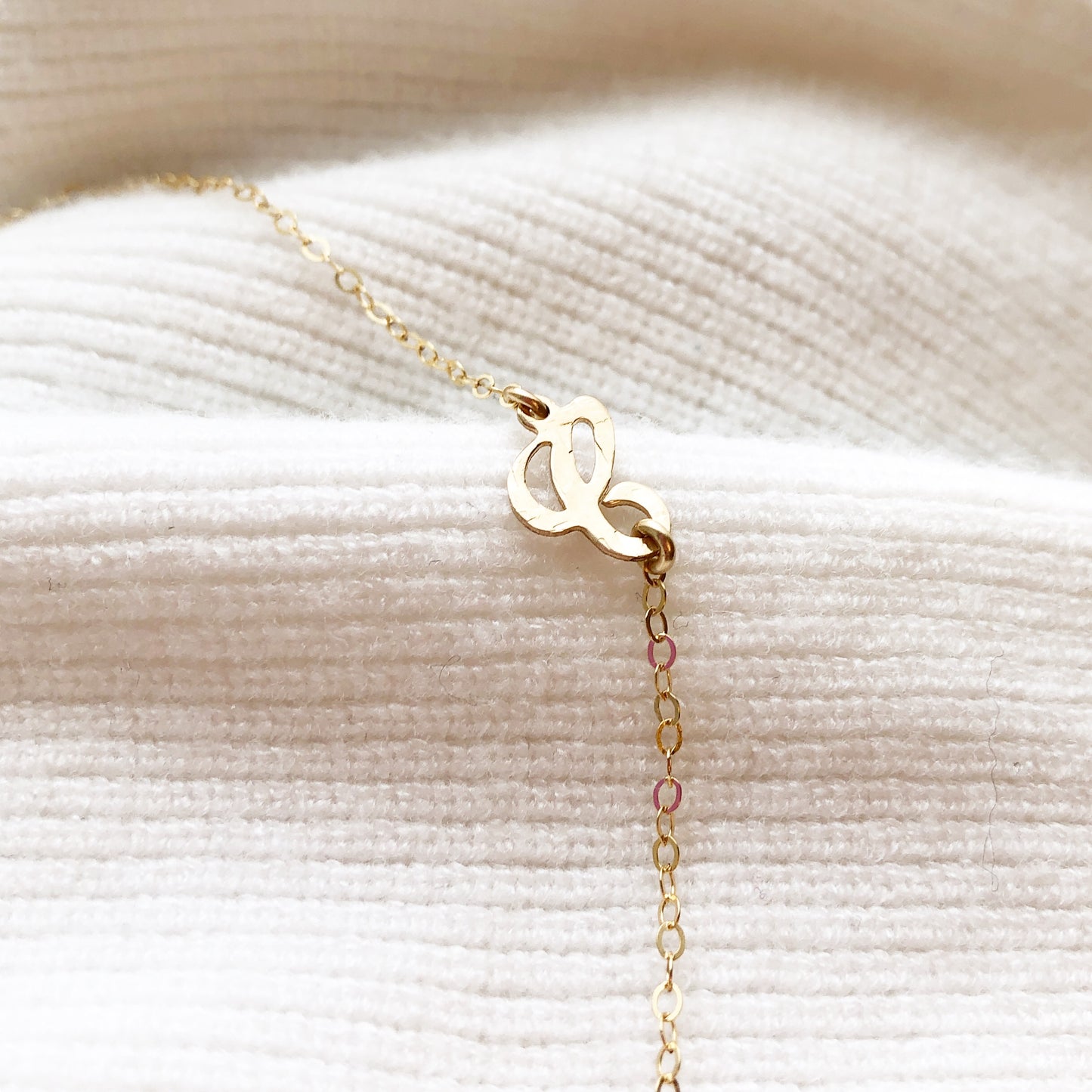 Gold Script Letter Necklace