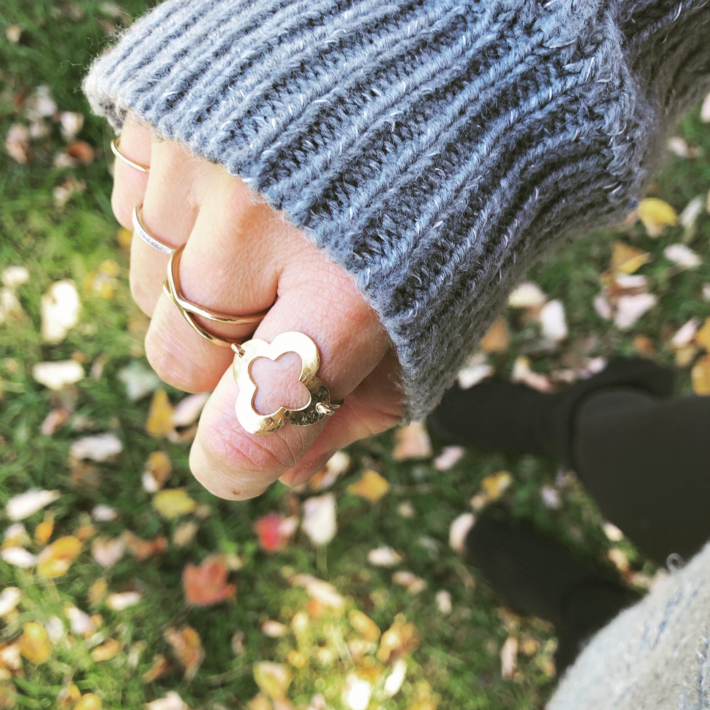 Gold Rings, Silver Rings, clover ring.