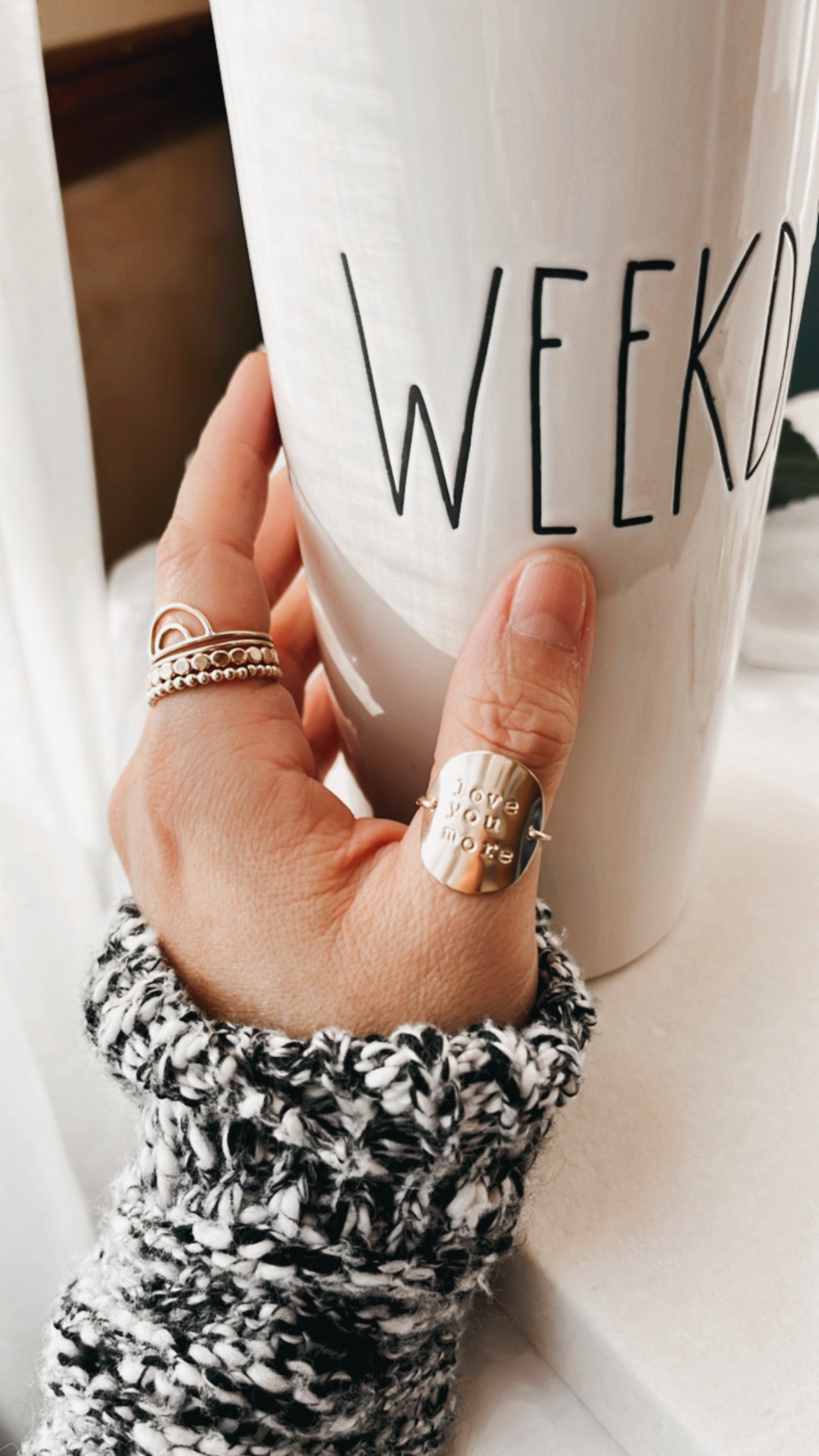 3/4" Quote Ring, Personalized Ring, Note Ring, Message Rings, Love Ring, Statement Ring, Monogram and Name, Gift for Mom, Mother’s Gift, GOLD Stacking Ring, Stacking Ring, Initial Ring, SHE IS WILD RING, Kids Ring, Message Band Ring, Disc Ring, Band Ring, gold filled Ring, Christmas Gifts, Gift For Her, HOLIDAY GIFTS