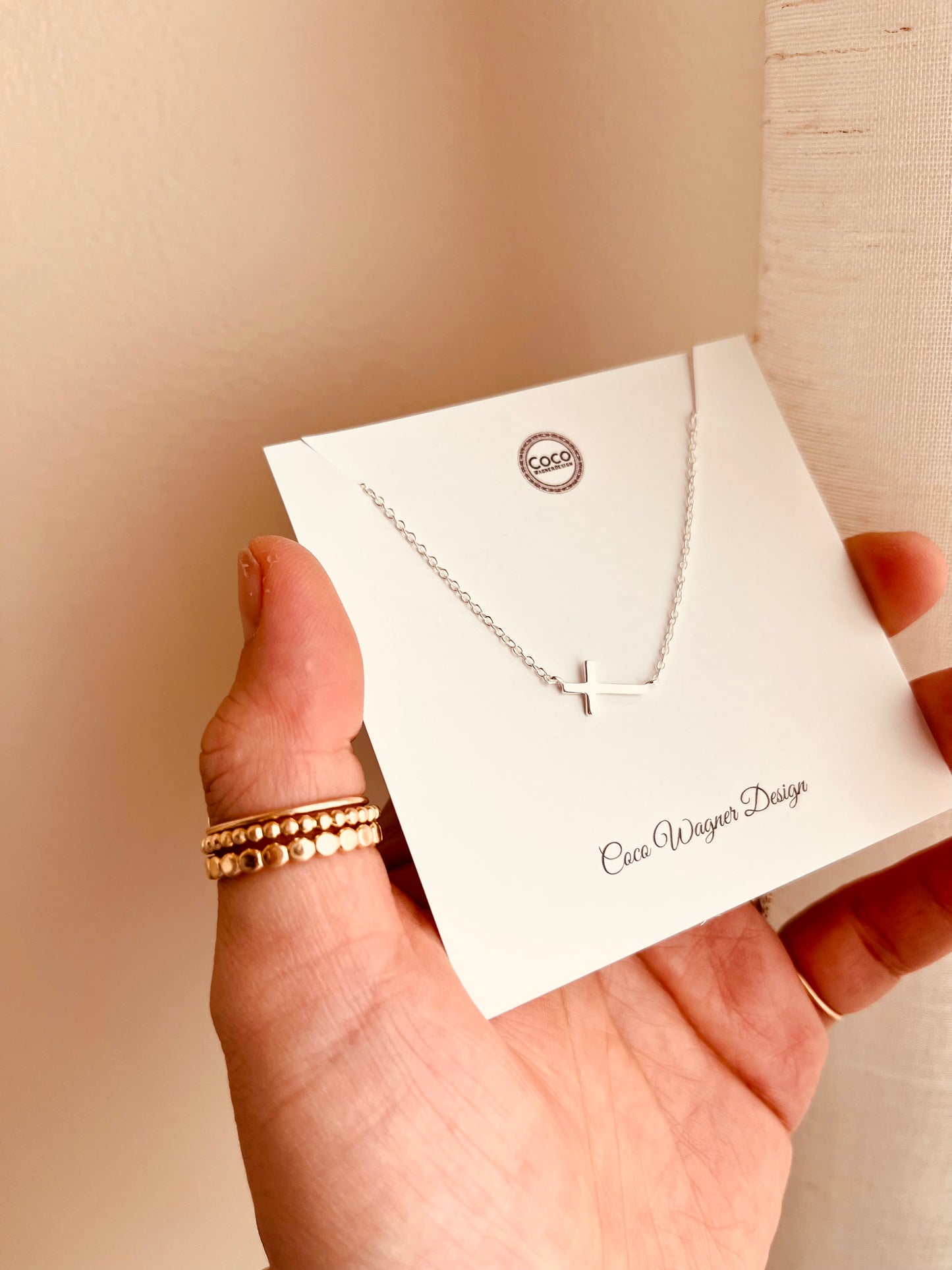 Sideways Cross Necklace