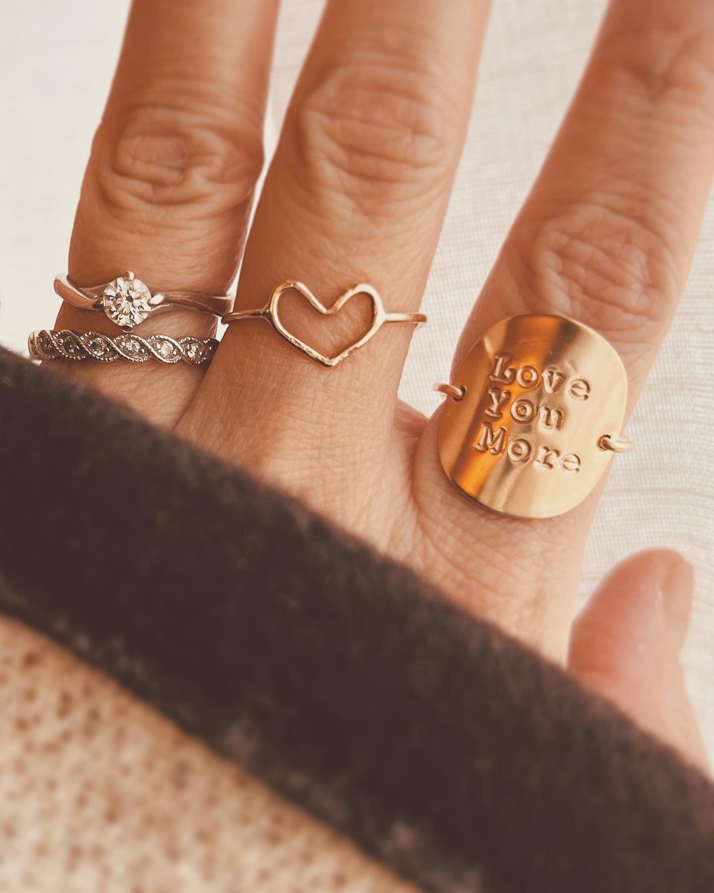 Open Heart Ring, 14K Gold Filled Ring, Heart Stacking Ring, Heart Ring, Everyday Jewelry, Valentine's Day Gifts For Her, Statement Rings, Stacking Rings, Stackable Rings, Dainty Rings, Delicate Rings,