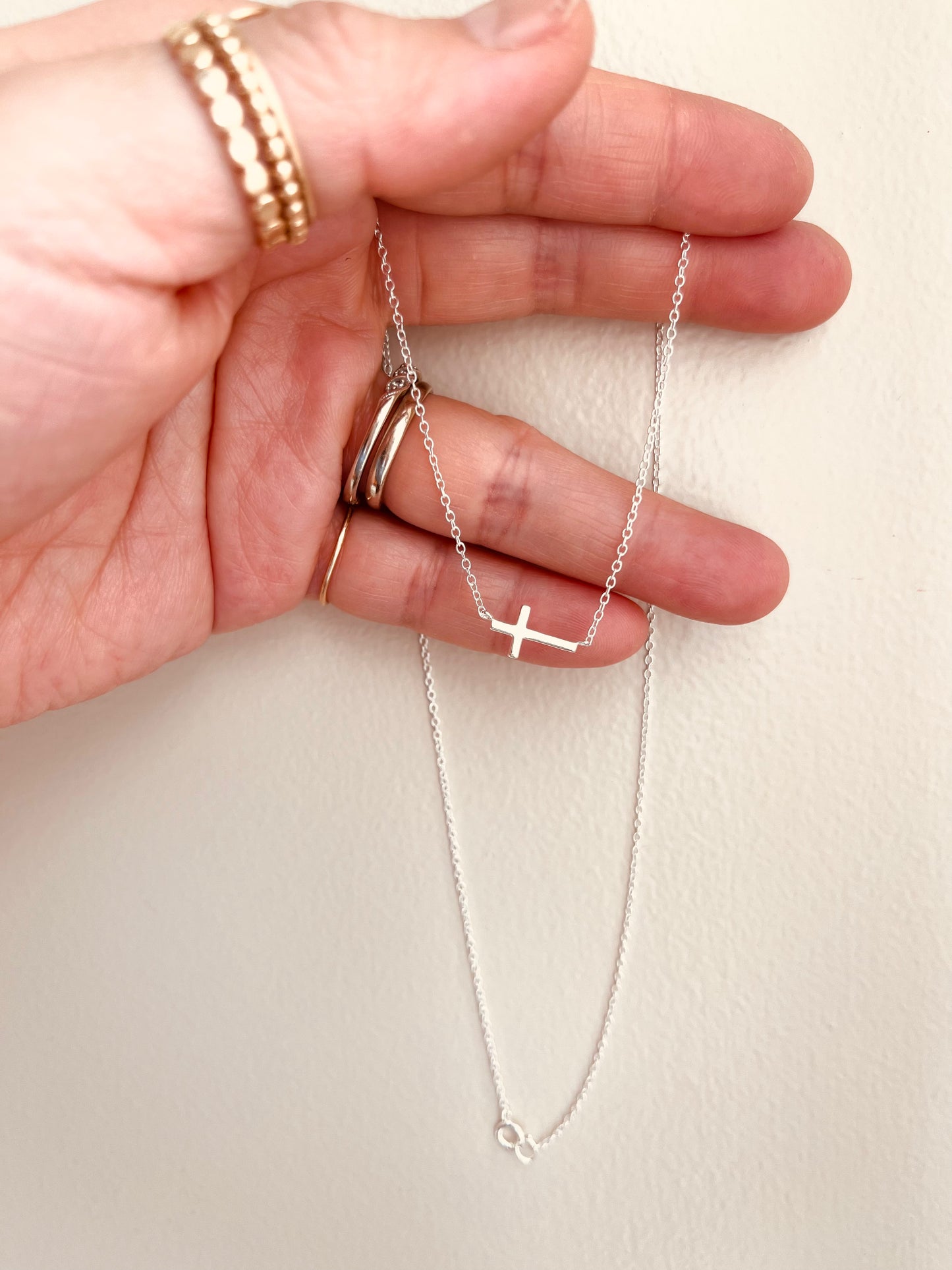 Sideways Cross Necklace