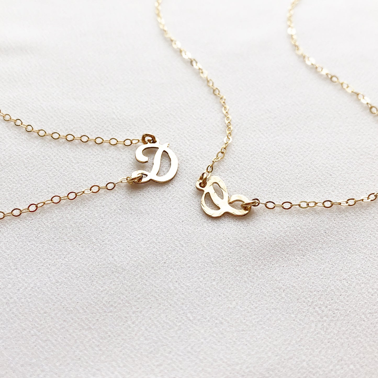 Gold Script Letter Necklace
