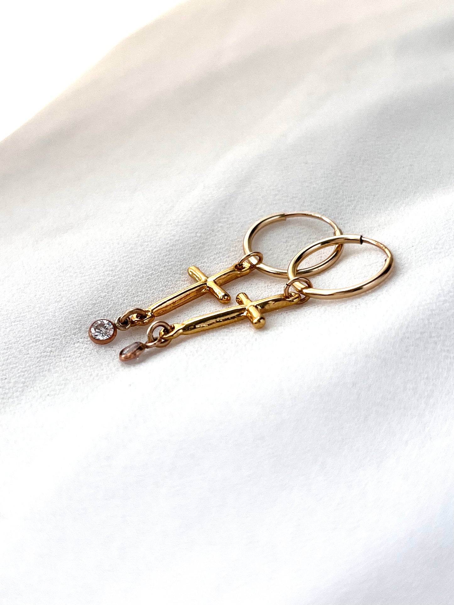 Cross Hoop Earrings