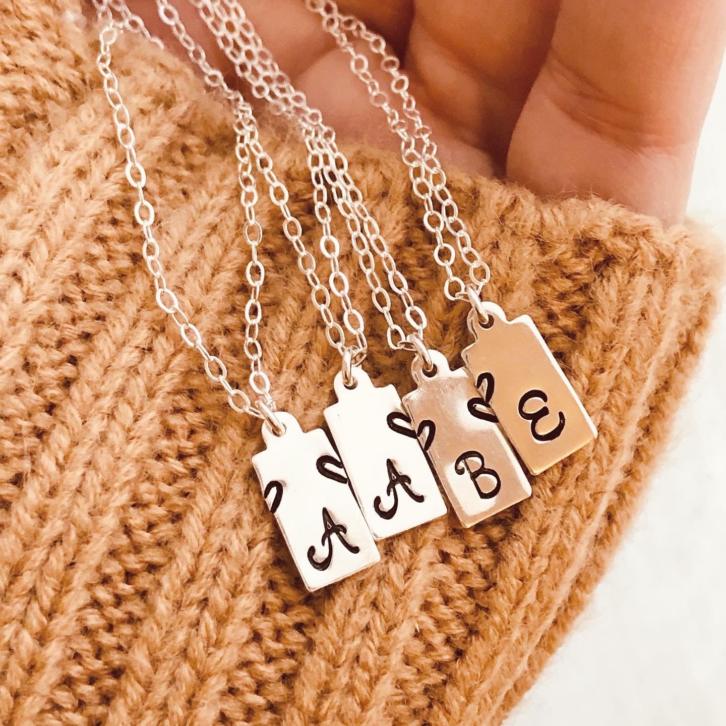 Friendship Necklace Set - Matching Necklaces Gold Set of 4