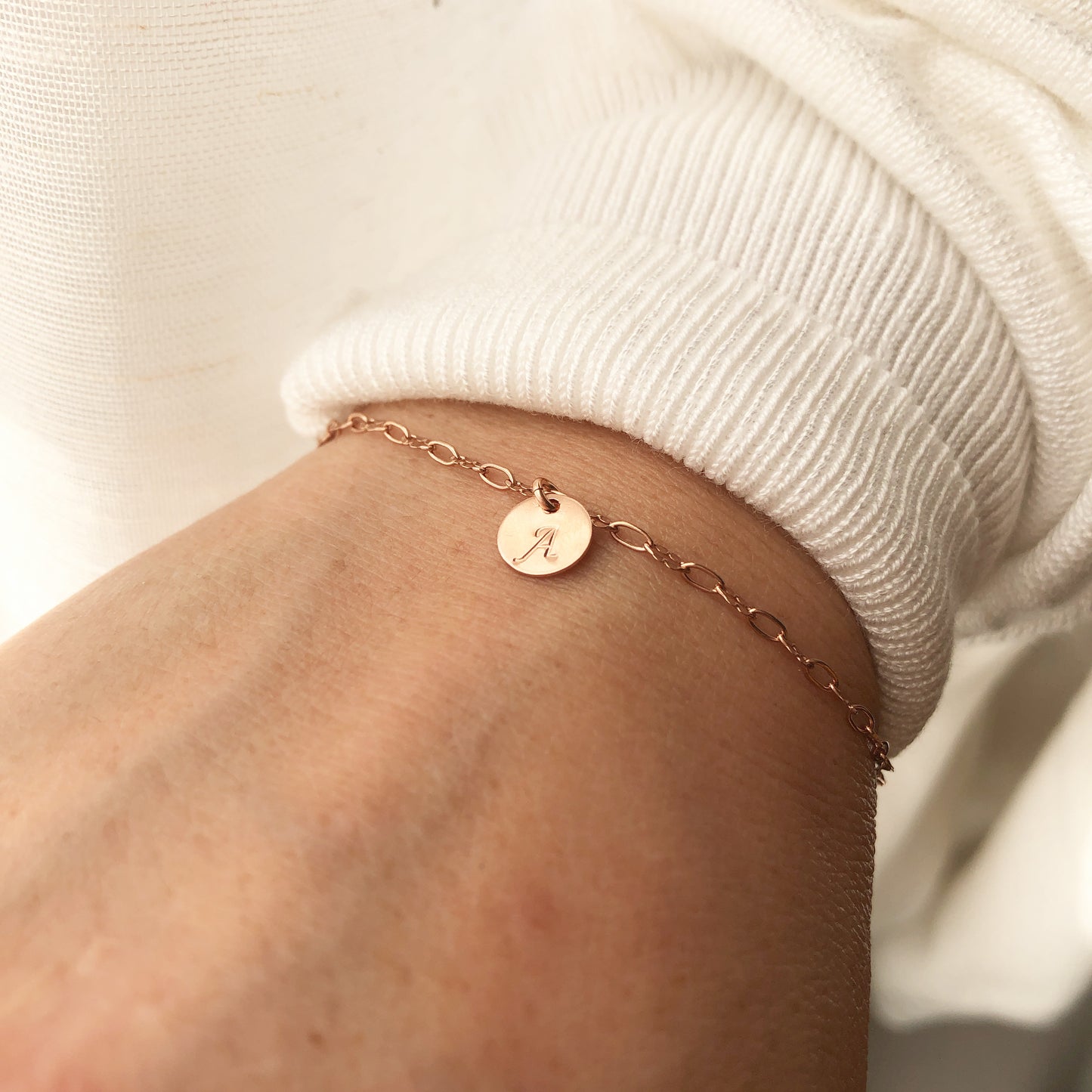 Lace Chain Initial Bracelet