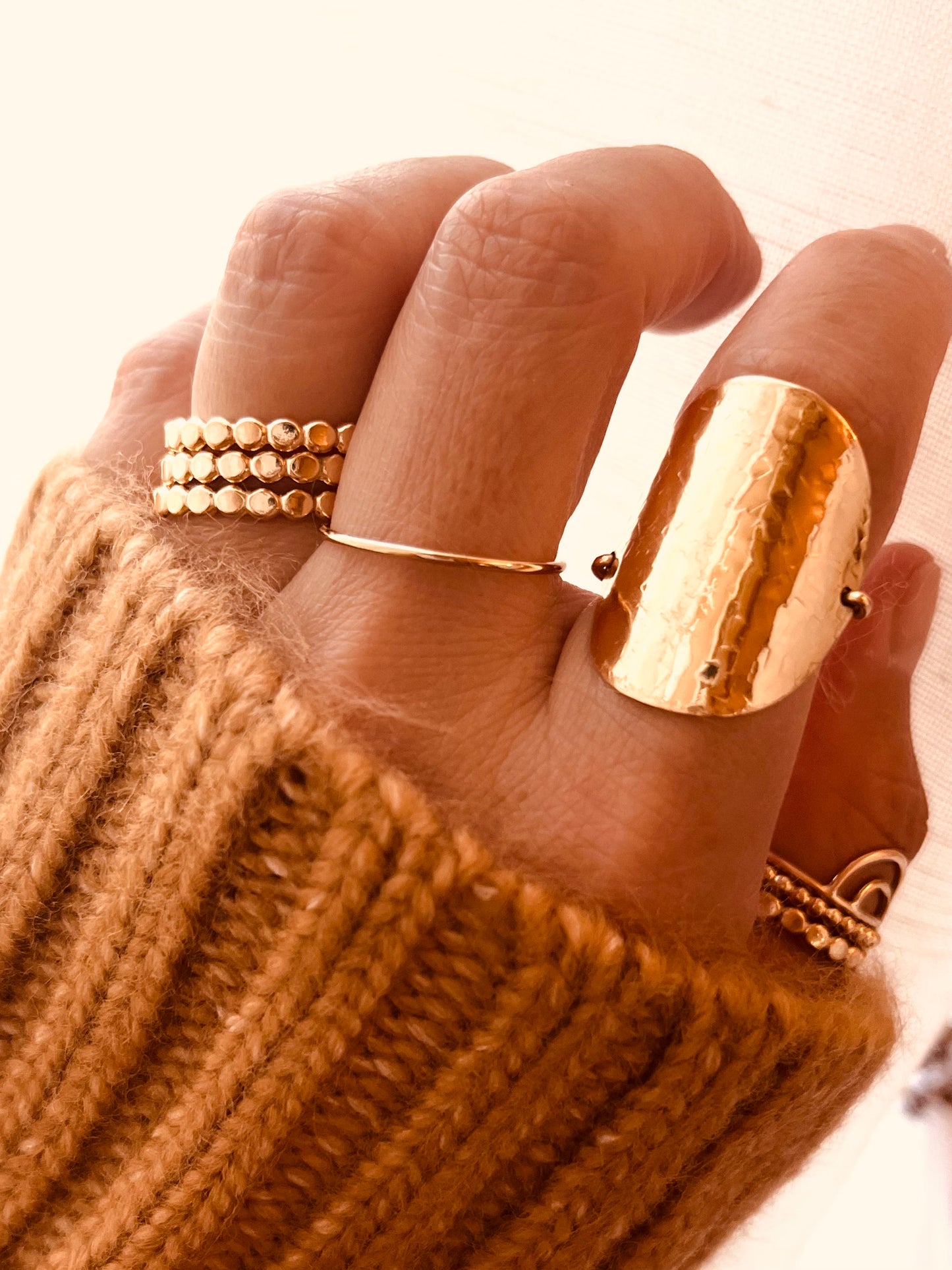Large Disc Ring - Hammered