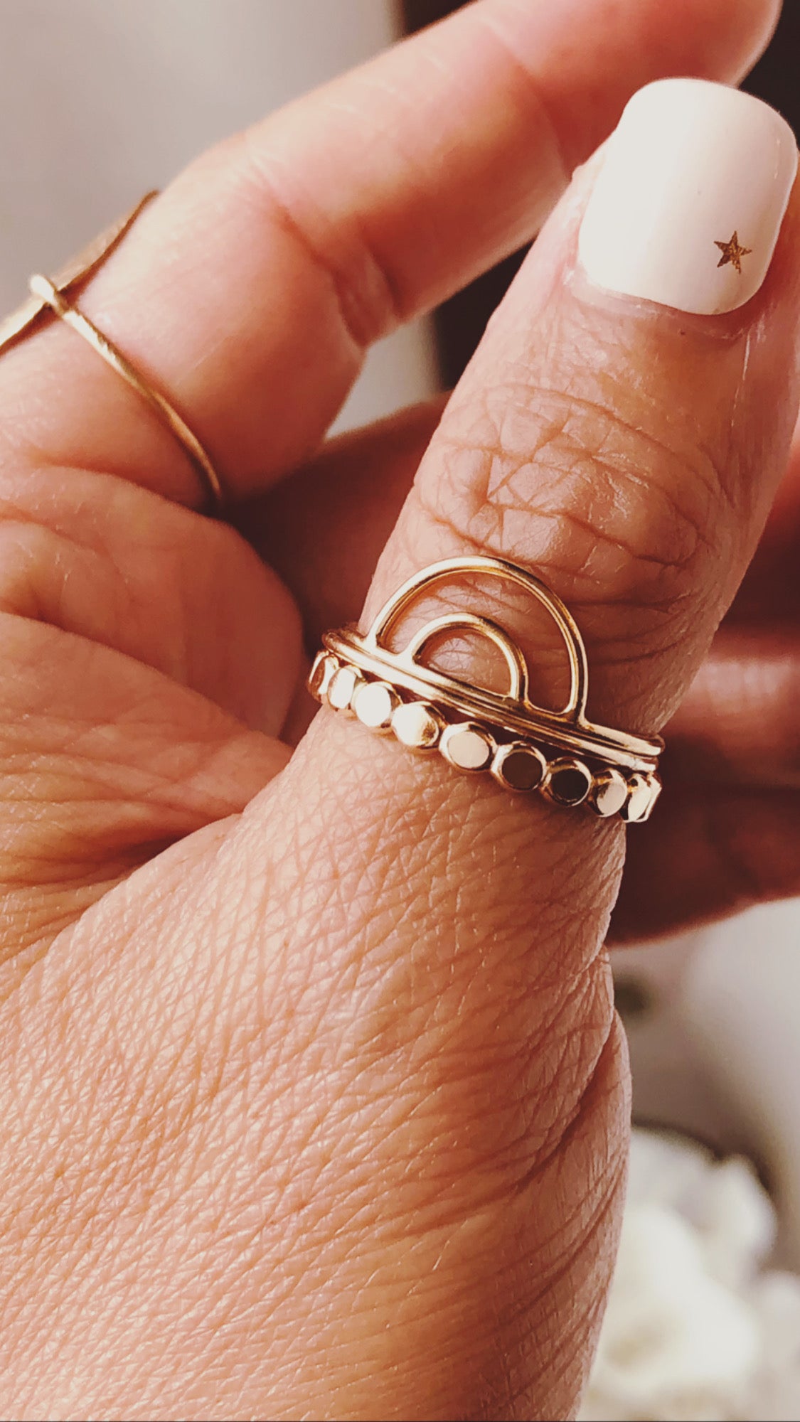 Gold Dot Stacking Ring, Gold Dot Ring, Gold Beaded Band, Dainty Ring, Stacking Ring, Statement Ring, Confetti Ring, Ball Stacking Rings, Poppy Ring