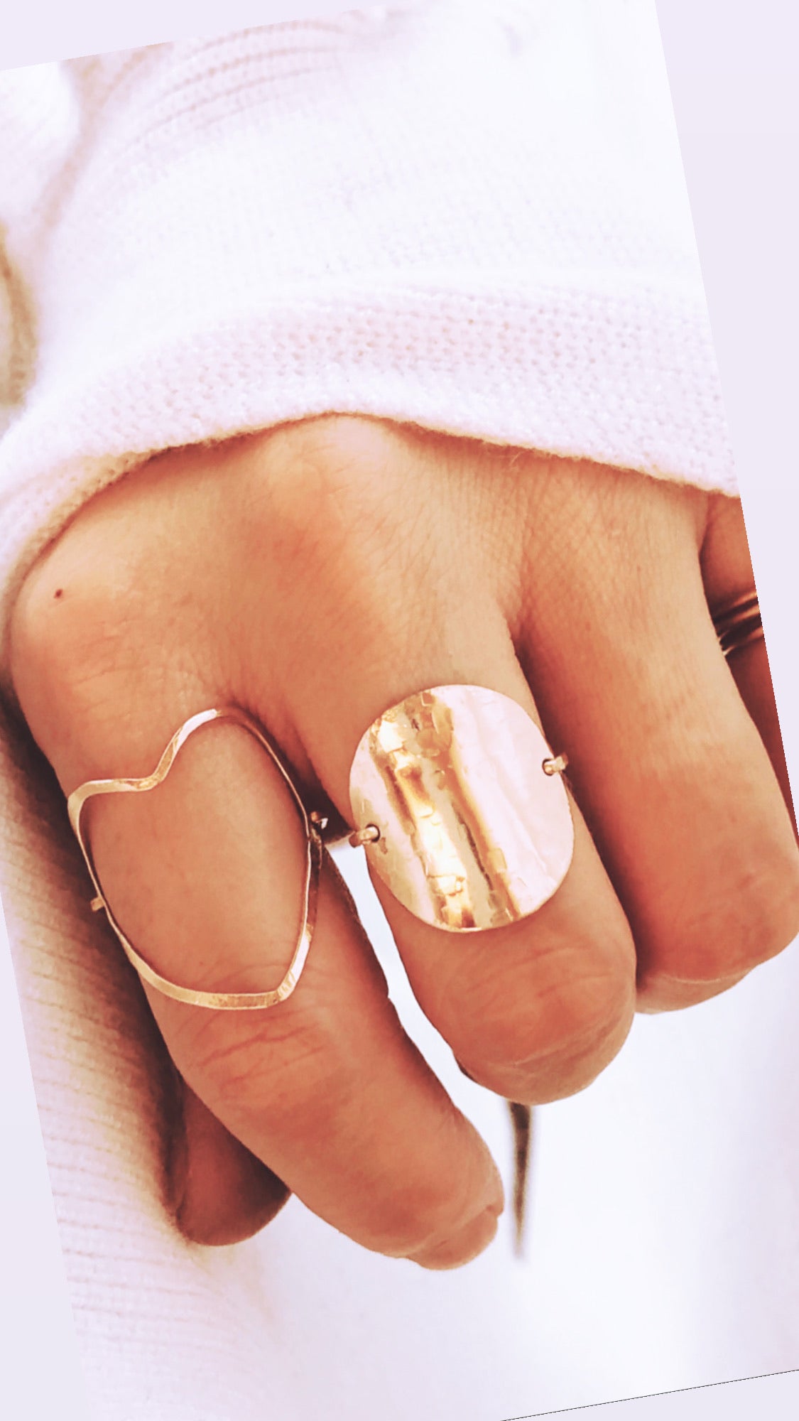 Textured Disc Ring, Large Disc Ring, Stacking Ring, Textured Disc Ring, Statement Ring, Disc Ring, Gold Ring, Everyday Wear