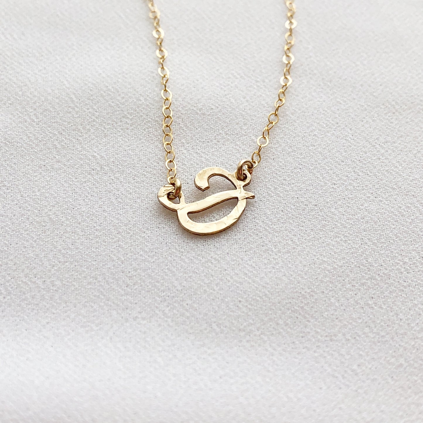 Gold Script Letter Necklace