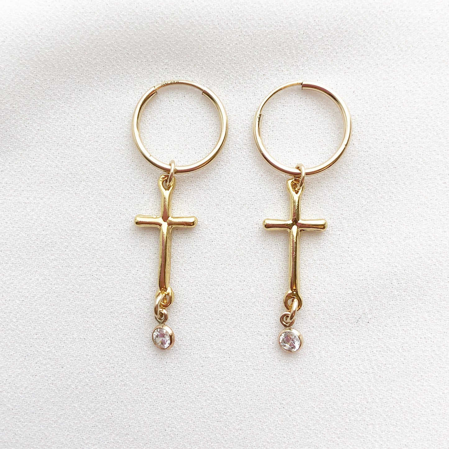 Faith Earrings, Gold Cross Earrings, Religious Jewelry, faith Jewelry, Hoops Earrings, Cross Earrings, Cross Jewelry, Gift For her