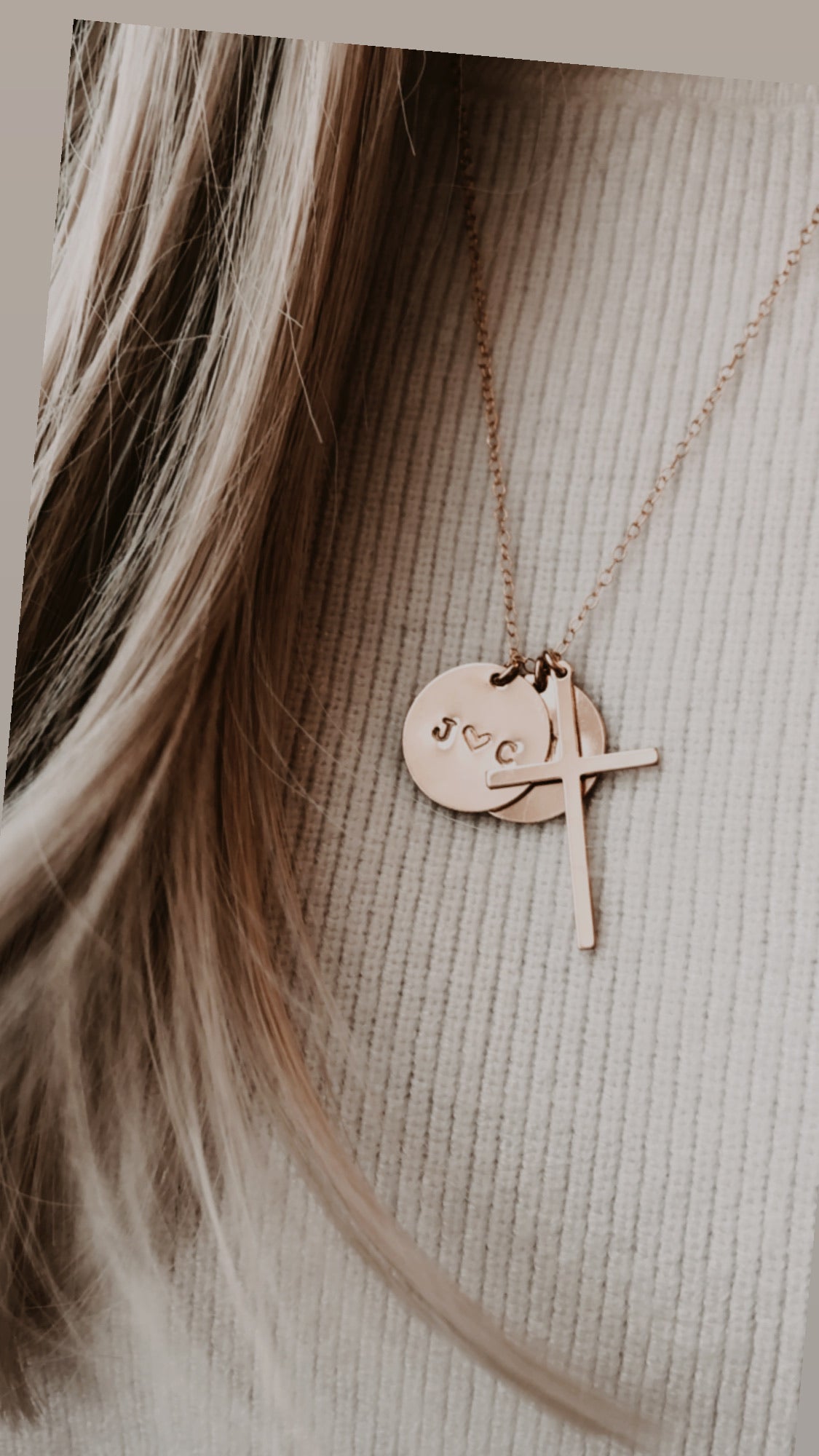 Mothers Gift, Disc and Cross Necklace, Faith Jewelry, Cross initial Necklace, Religious Necklace, Personalized Gift, Gift For Her, Holidays Gift for Mother, Gift, Birthday Gift, Christmas Gift, cross jewelry