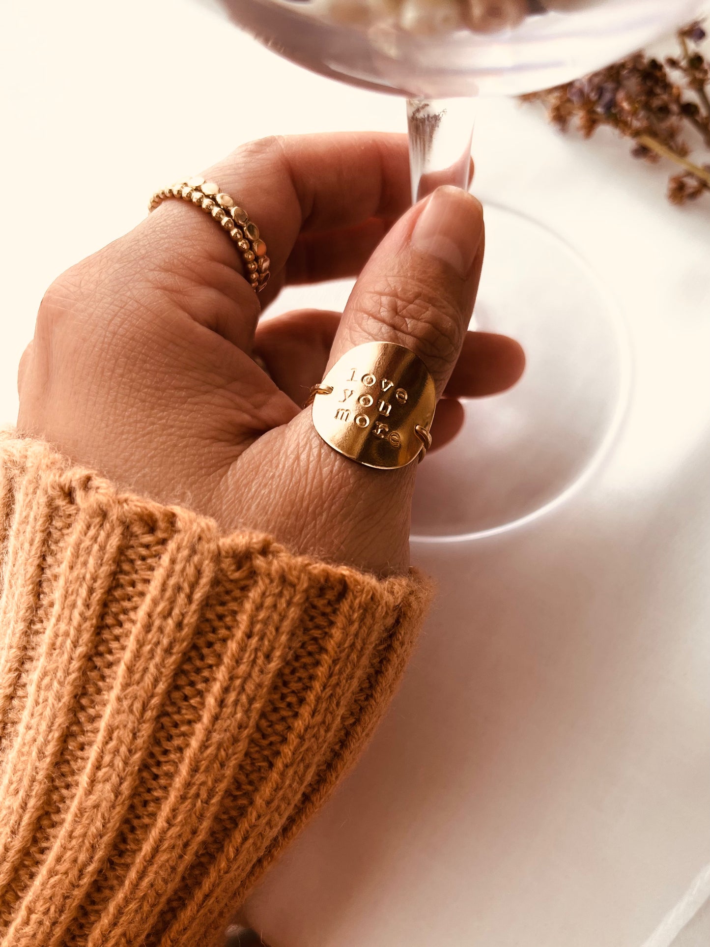 GOLD Stacking Ring, Stacking Ring, Initial Ring, SHE IS WILD RING, Kids Ring, Message Band Ring, Disc Ring, Band Ring, gold filled Ring, Christmas Gifts, Gift For Her, HOLIDAY GIFTS