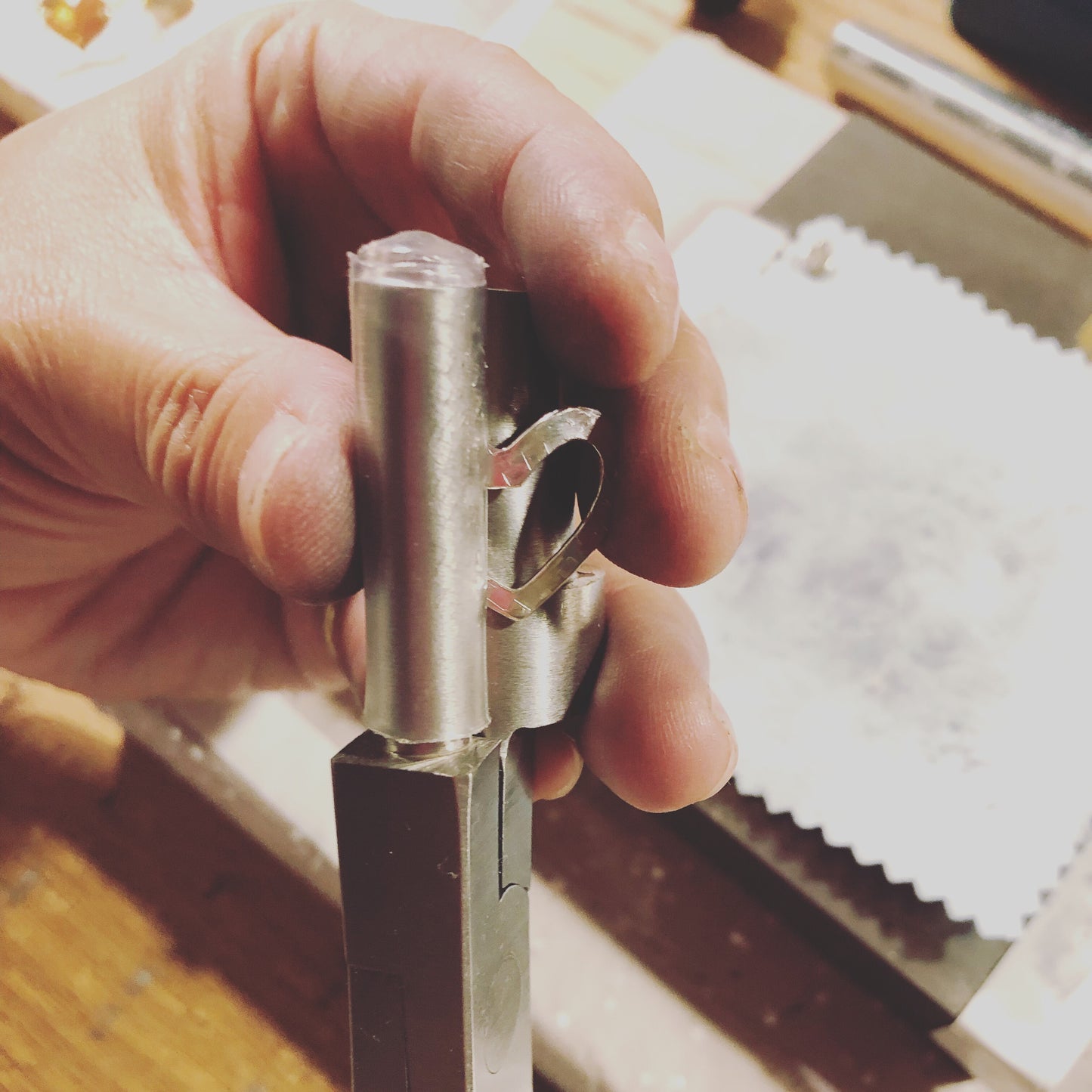 Hammered Open Heart Ring