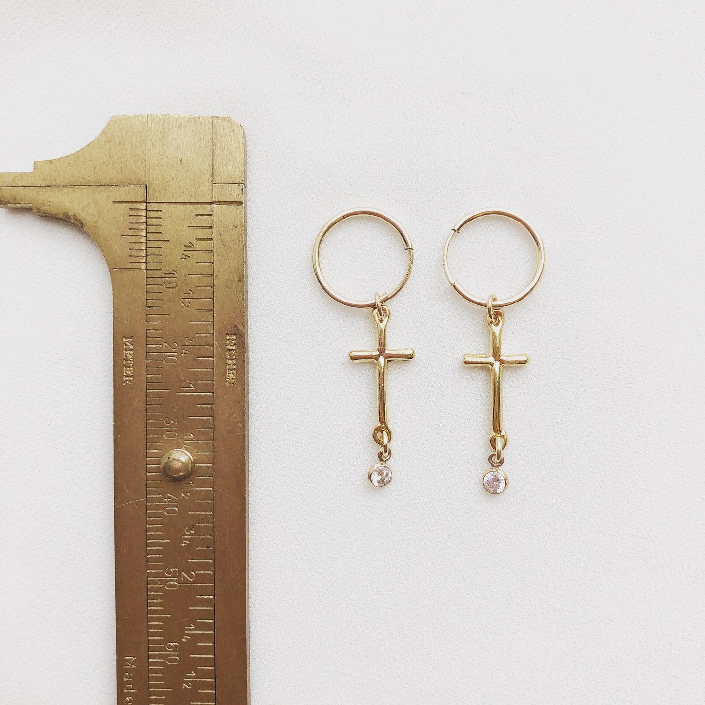 Cross Hoop Earrings
