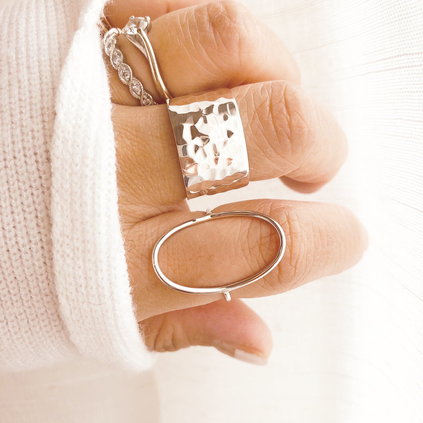 Oval Ring, Open Oval Ring, Sterling Silver Ring, Large Oval Ring, Circle Ring, Everyday Jewelry, Statement Ring, Gift For Her